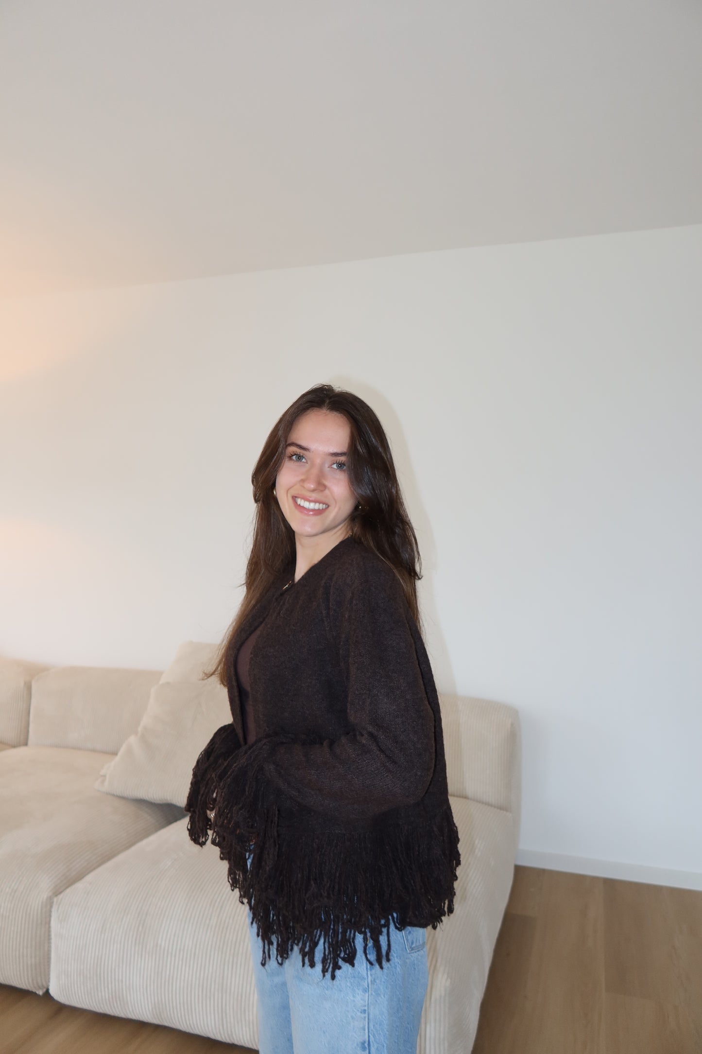 Cardigan fluffy Brown gold