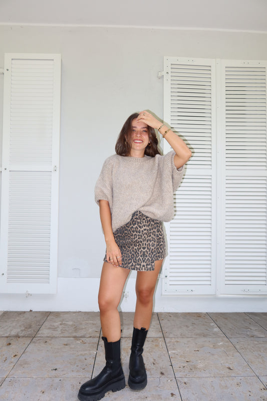 Kurzarm Pullover soft • taupe