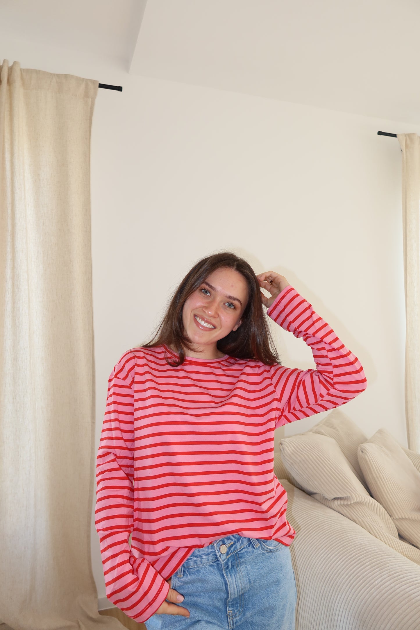 Stripe longsleeve • Pink