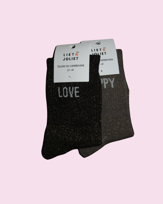glittery socks LOVE black