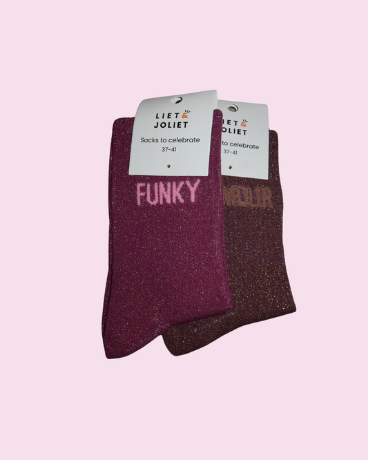 glittery socks FUNKY Lila