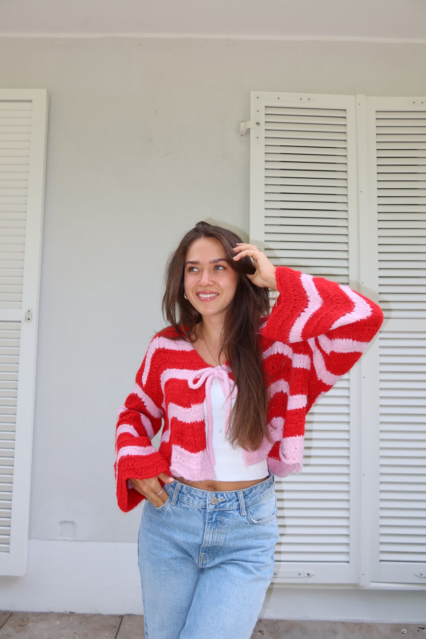 Cardigan Stripe Bow "LivaLII"