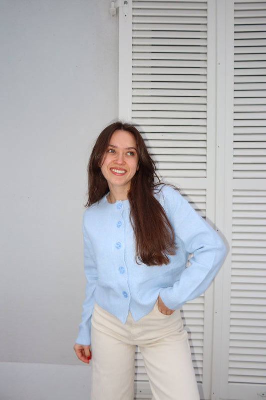 Crop Cardigan • Blue