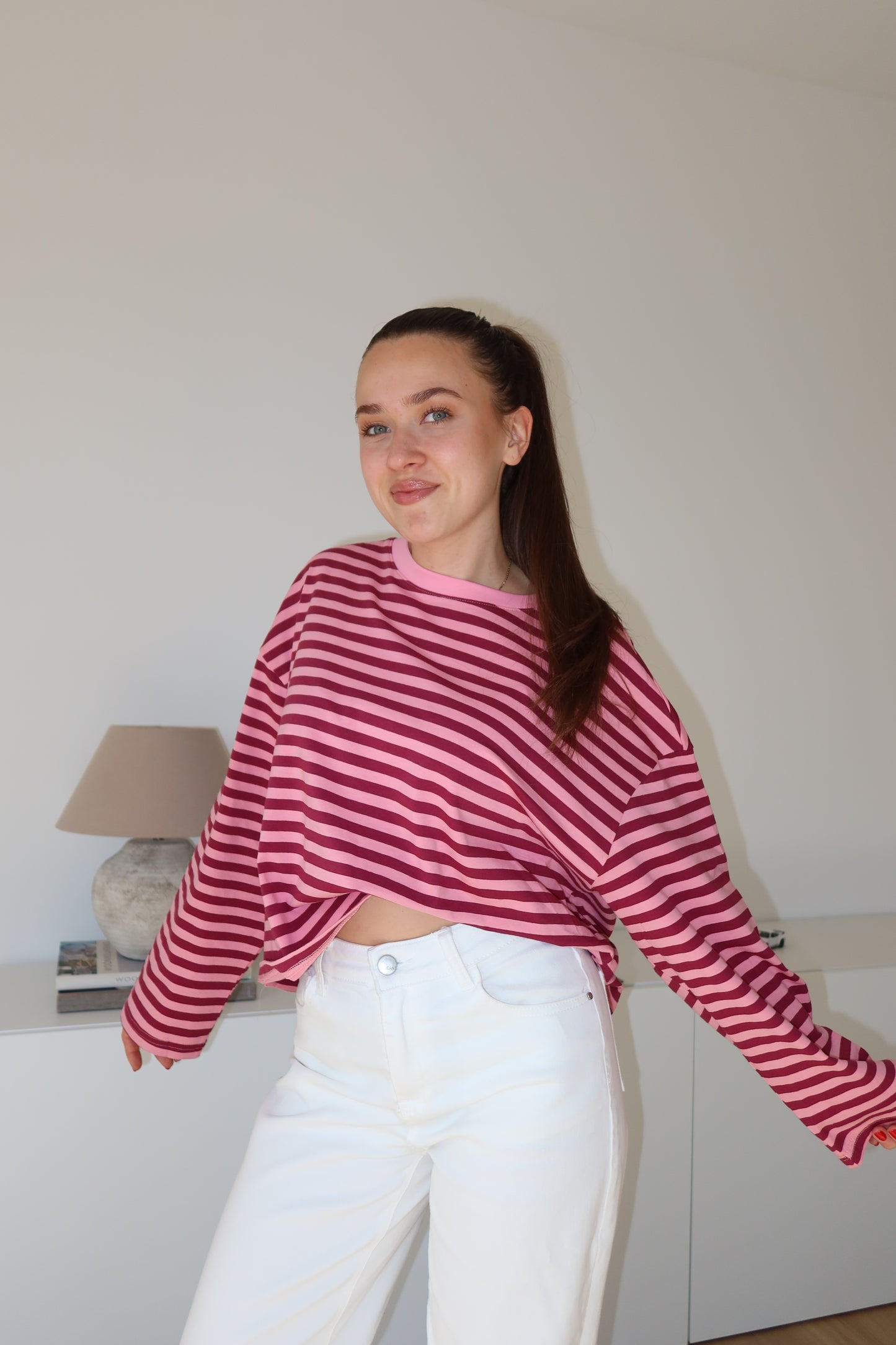 Stripe longsleeve • Pink/Red