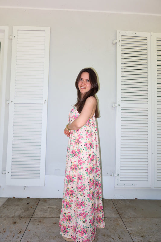 Maxikleid Flower - Pink