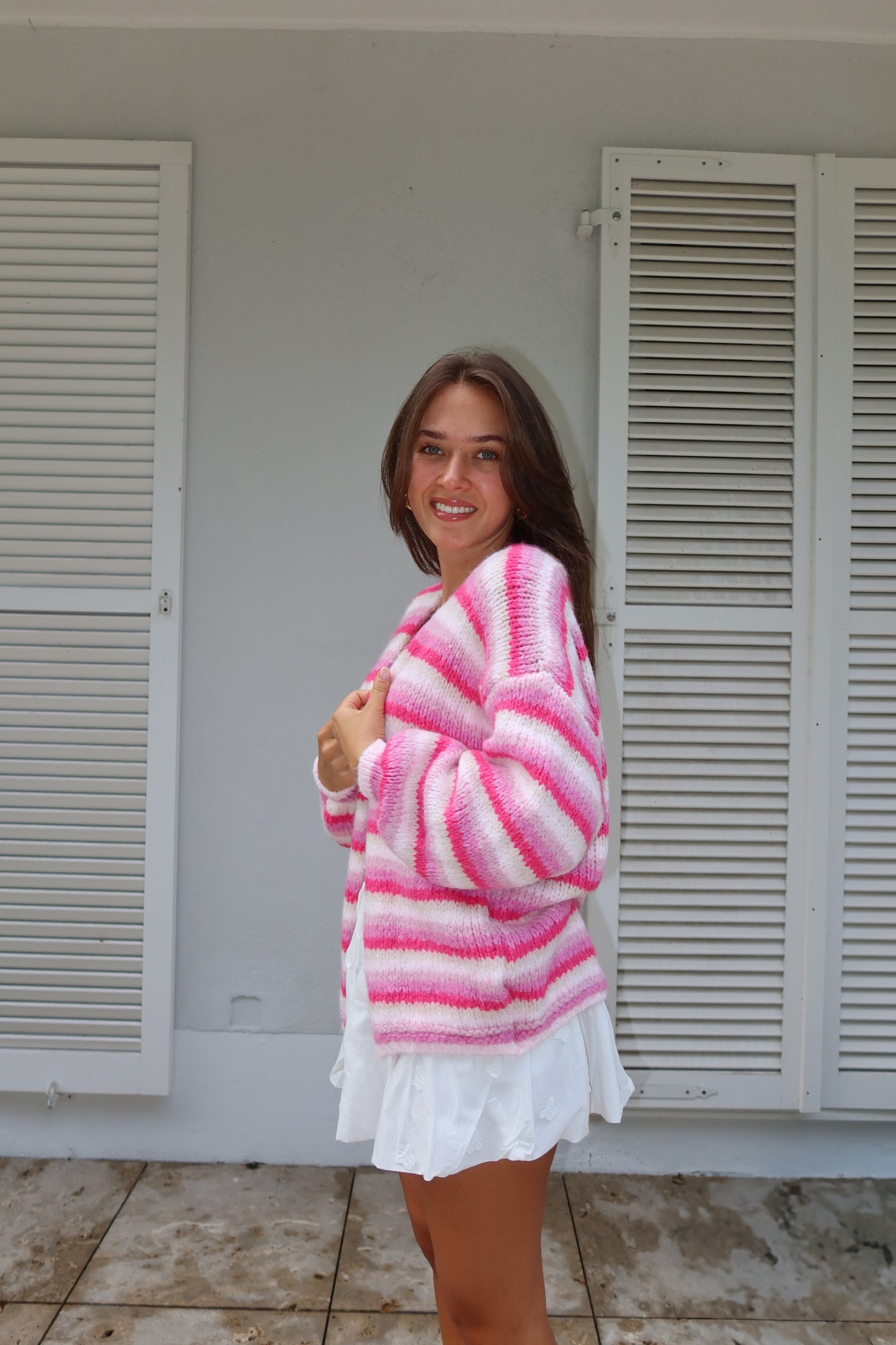 Cardigan Stripe pink „Tara“