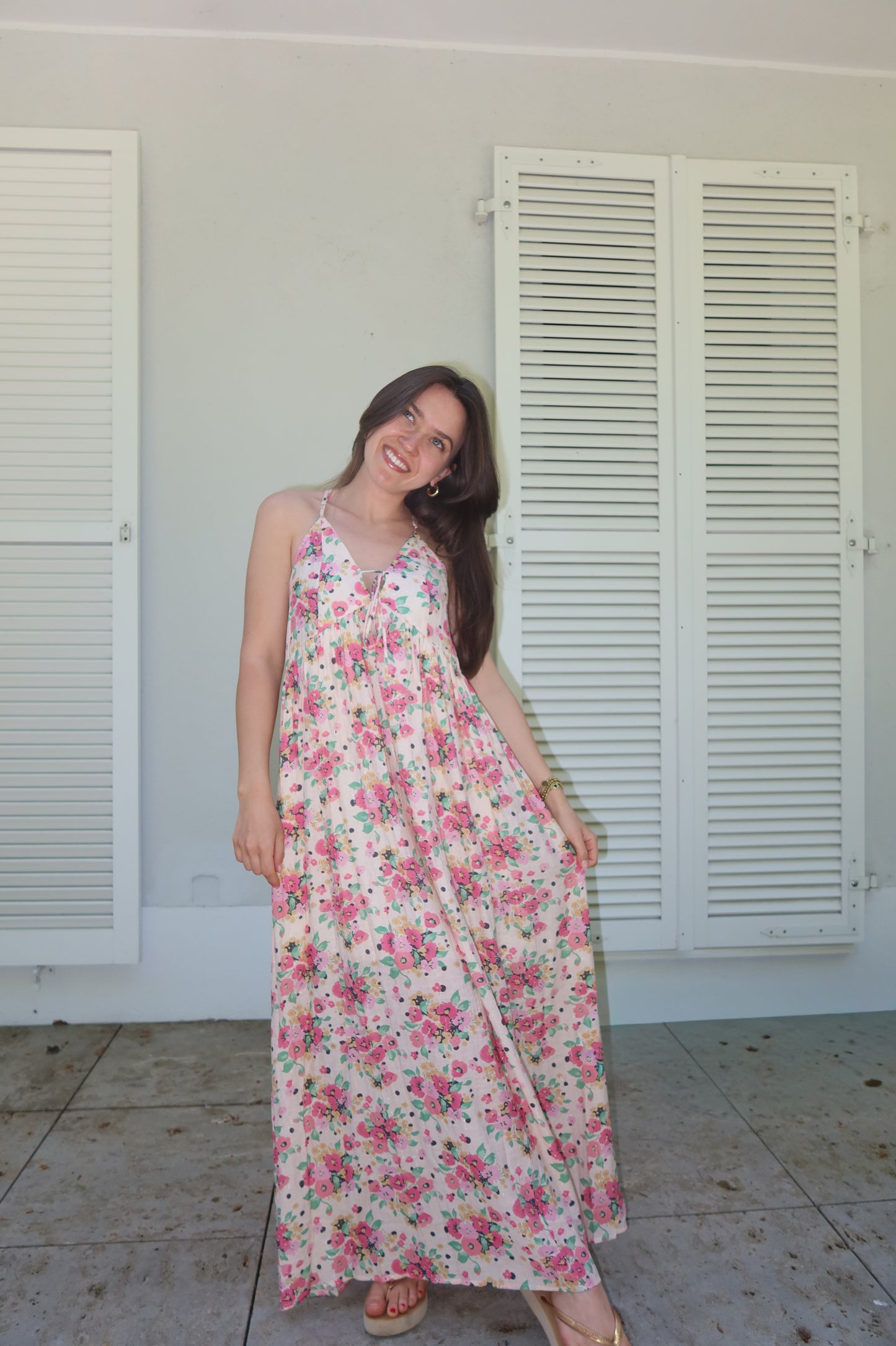 Maxikleid Flower - Pink