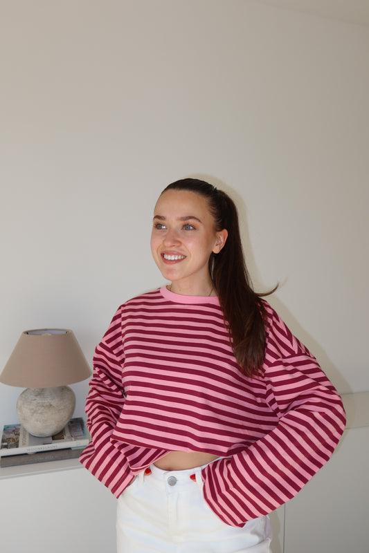 Stripe longsleeve • Pink/Red
