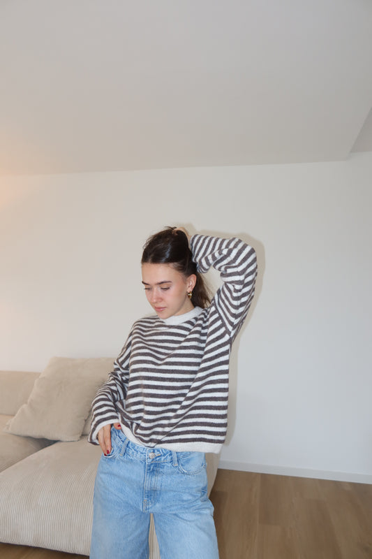 Pullover stripe soft Wide arm