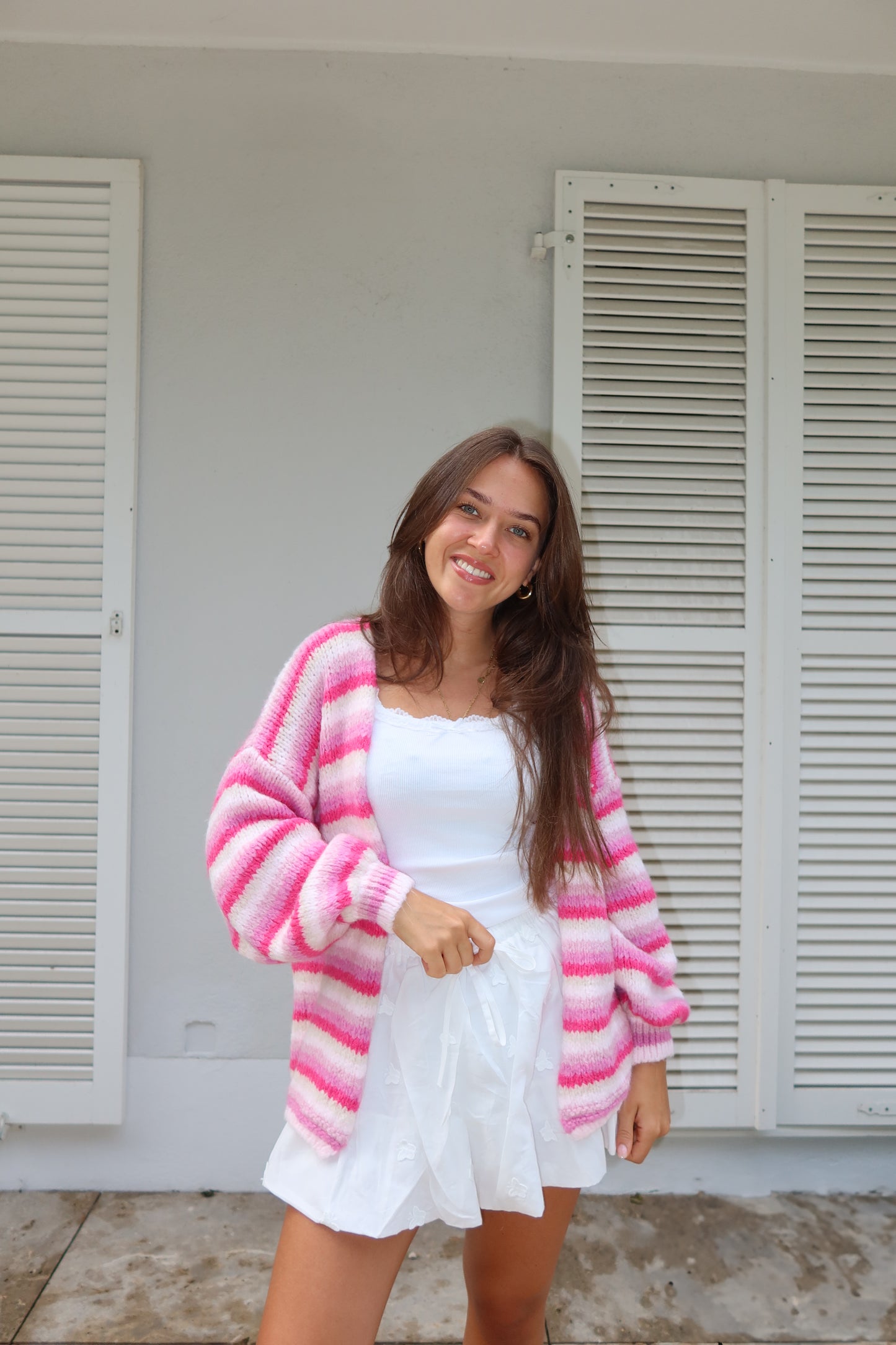 Cardigan Stripe pink „Tara“