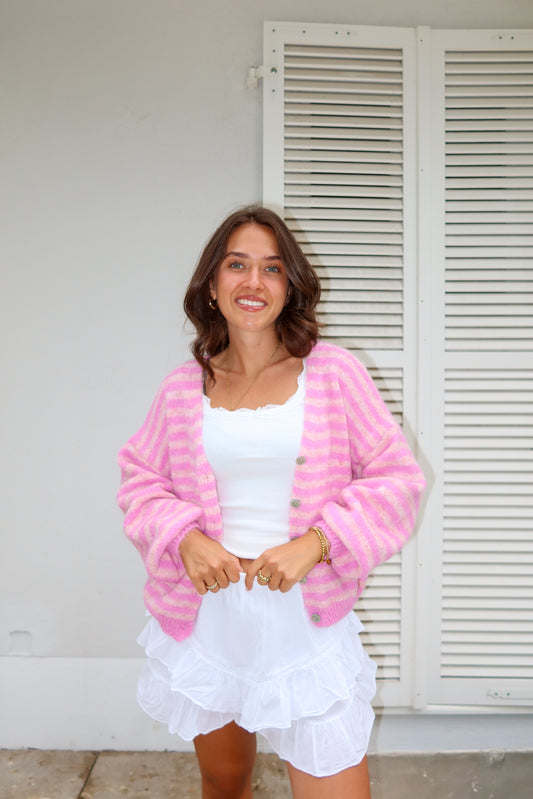 Cardigan Stripe • Pink Rosa