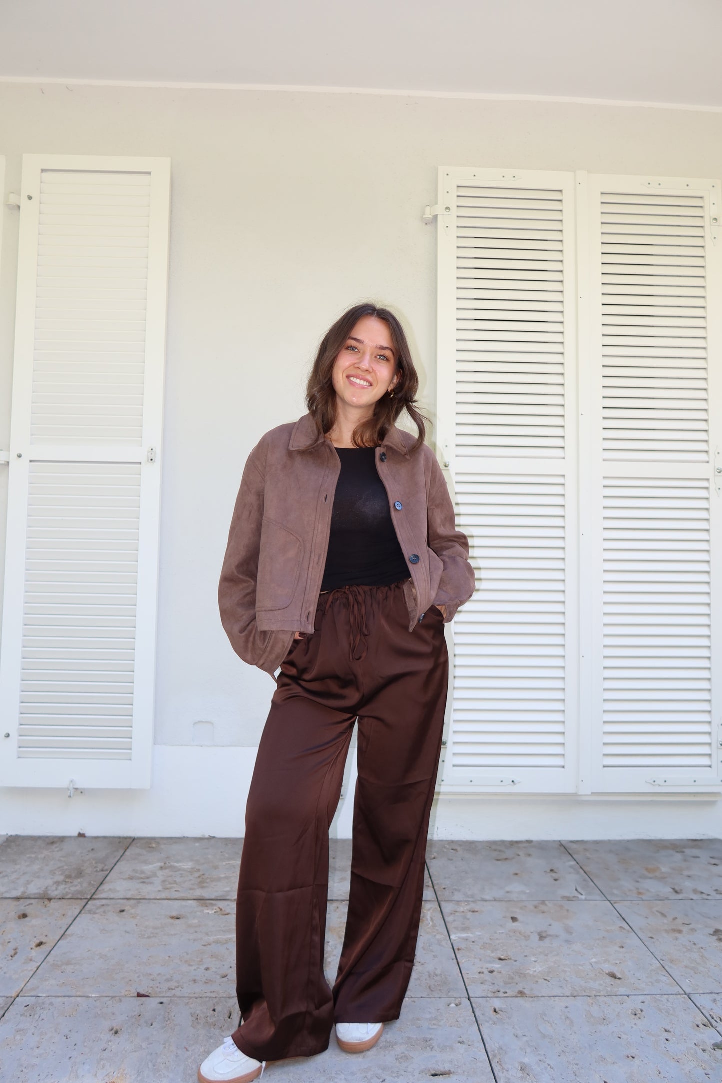 Wildleder Jacke brown "Elina"