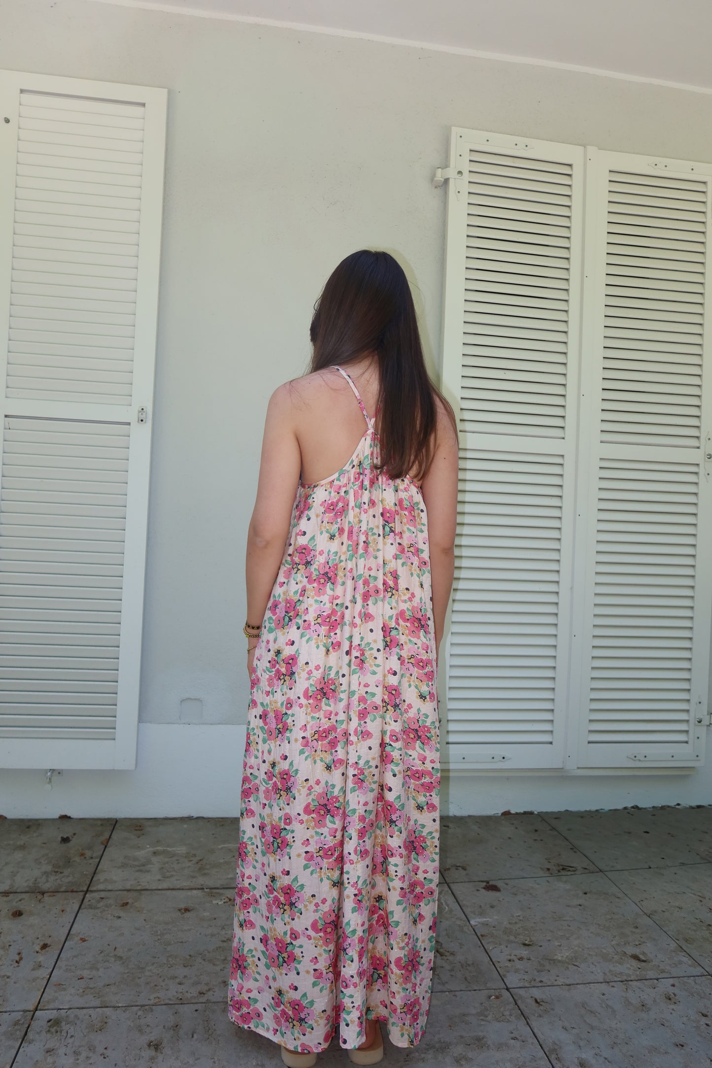 Maxikleid Flower - Pink