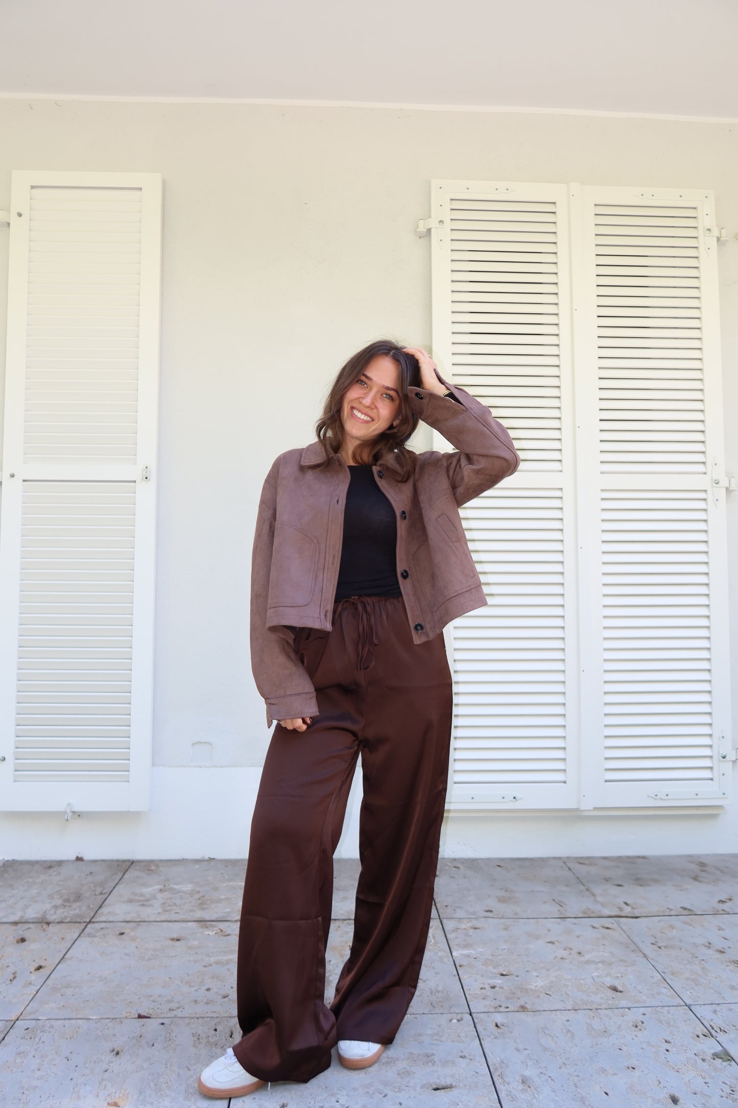 Wildleder Jacke brown "Elina"