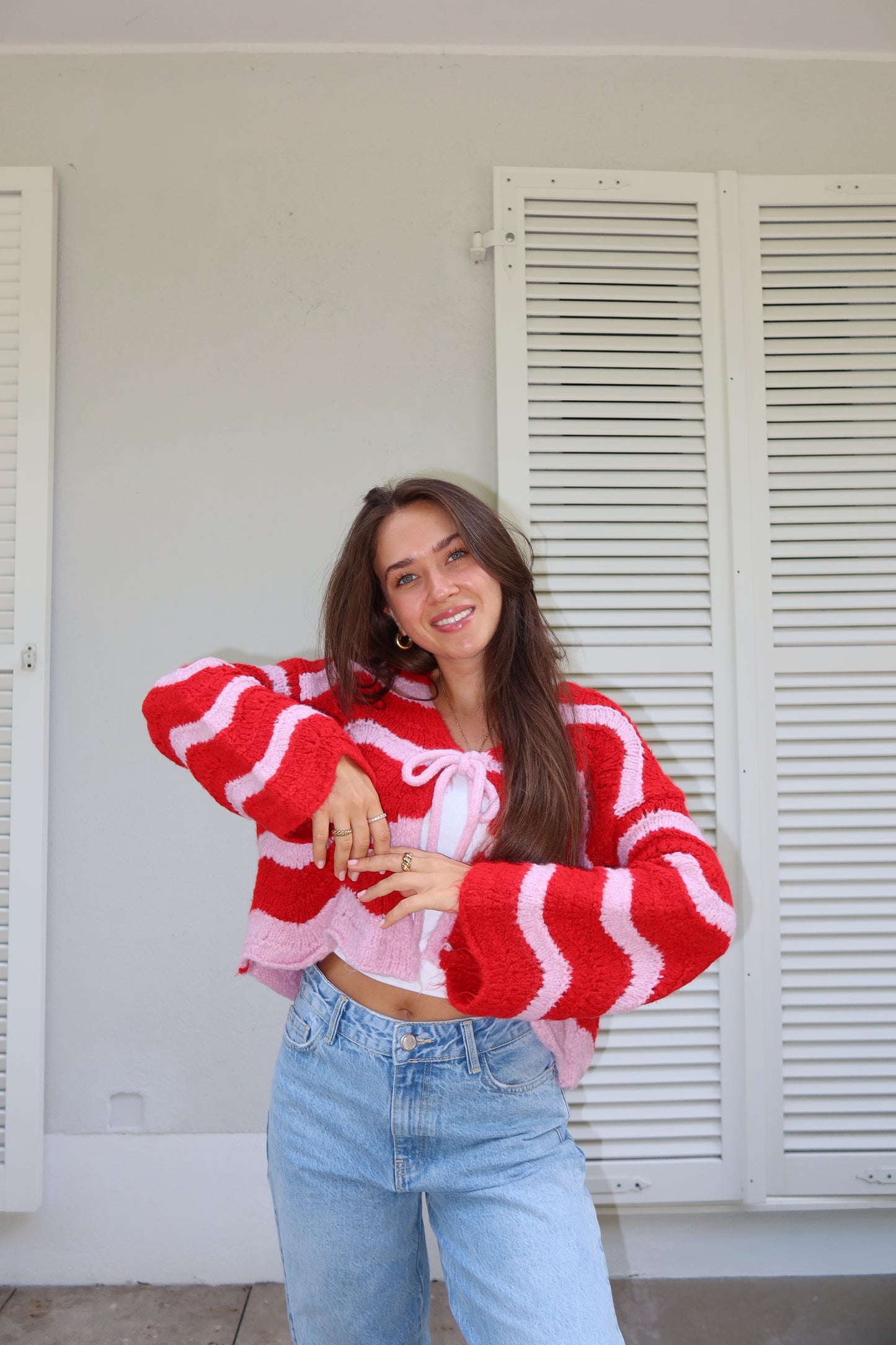 Cardigan Stripe Bow "LivaLII"