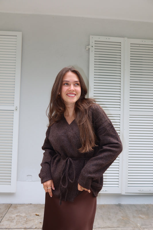 Wickel-Cardigan Coffee