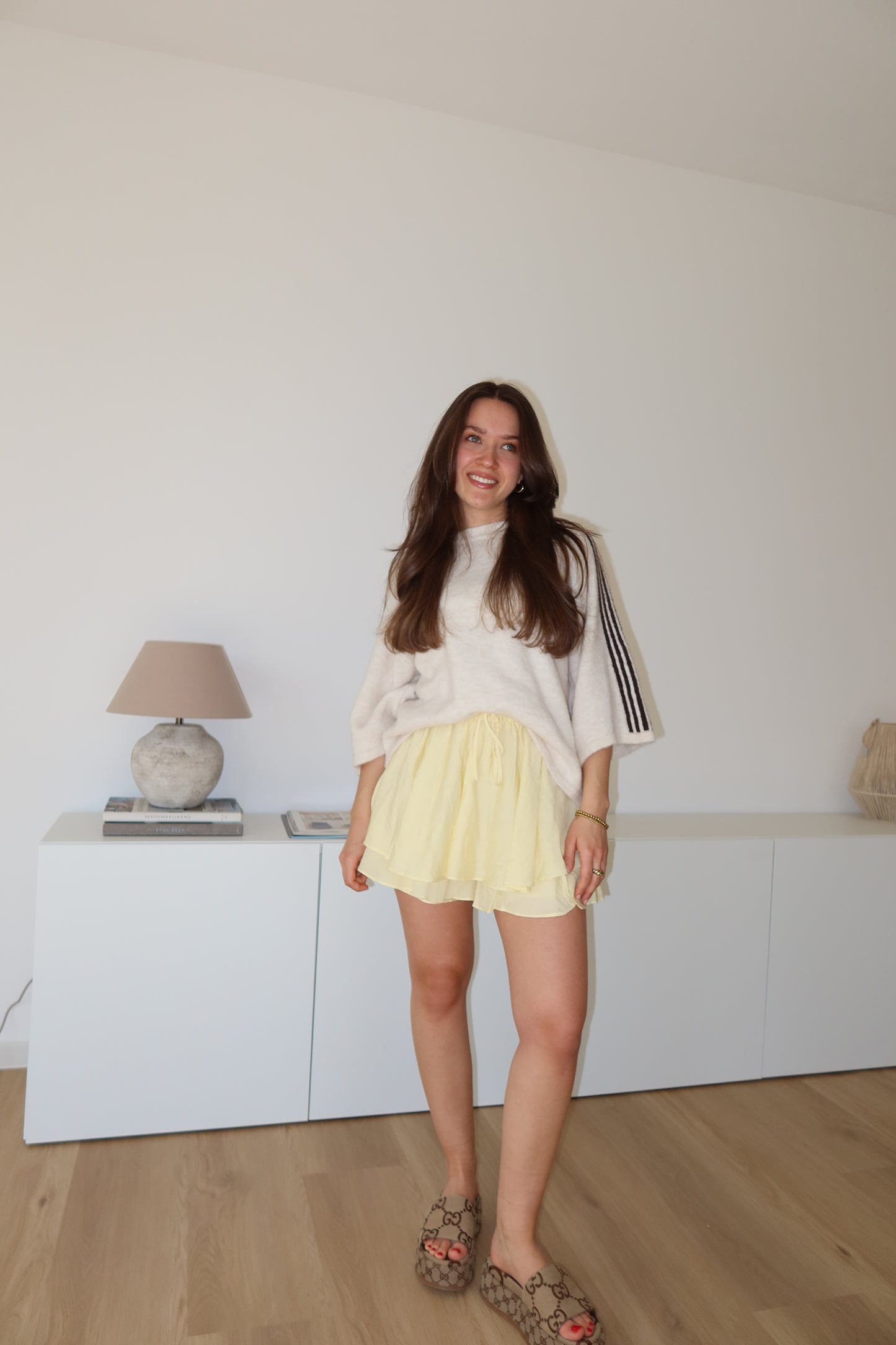 layered chiffon skort - Yellow