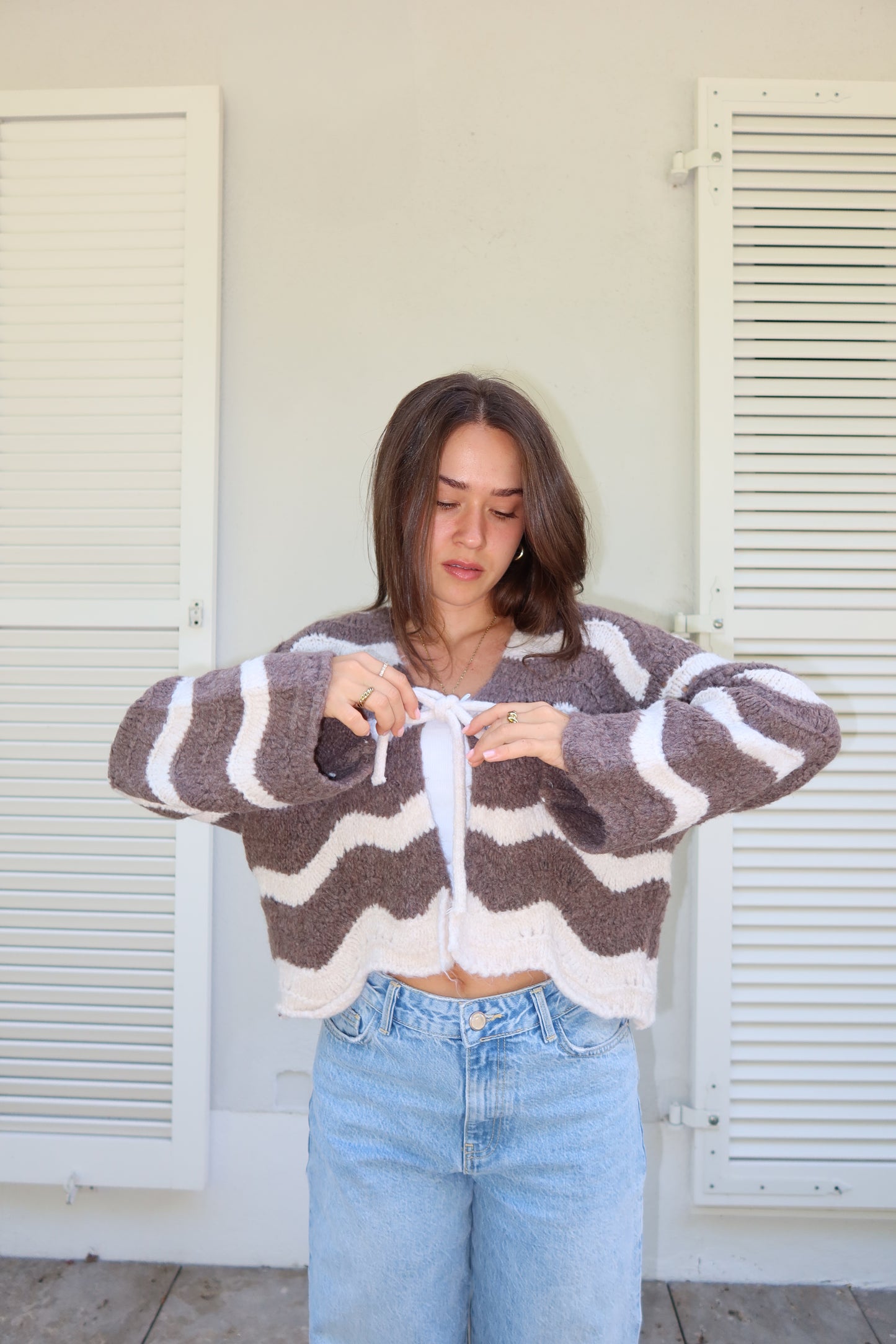 Cardigan Stripe Bow "LivaLII"