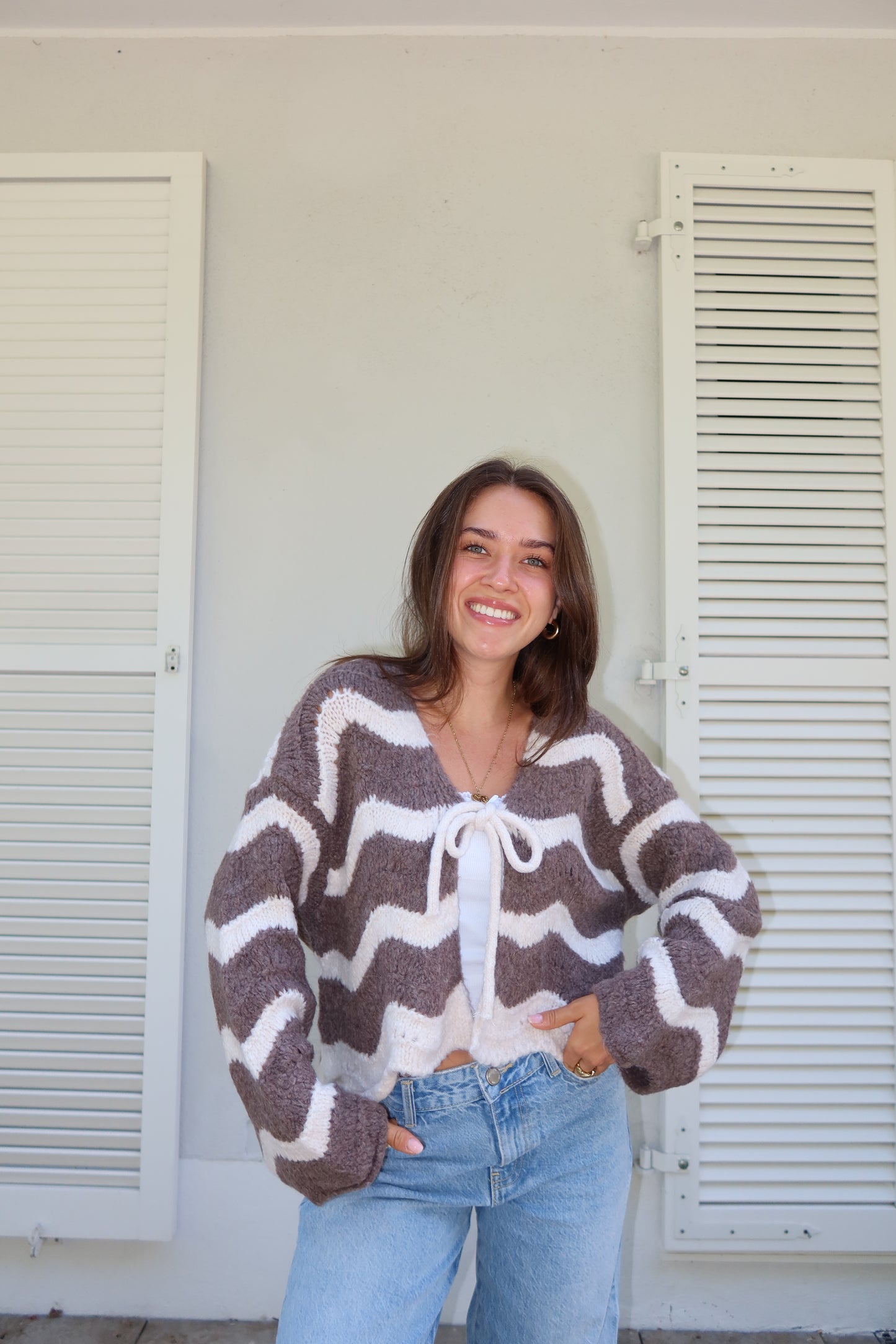 Cardigan Stripe Bow "LivaLII"
