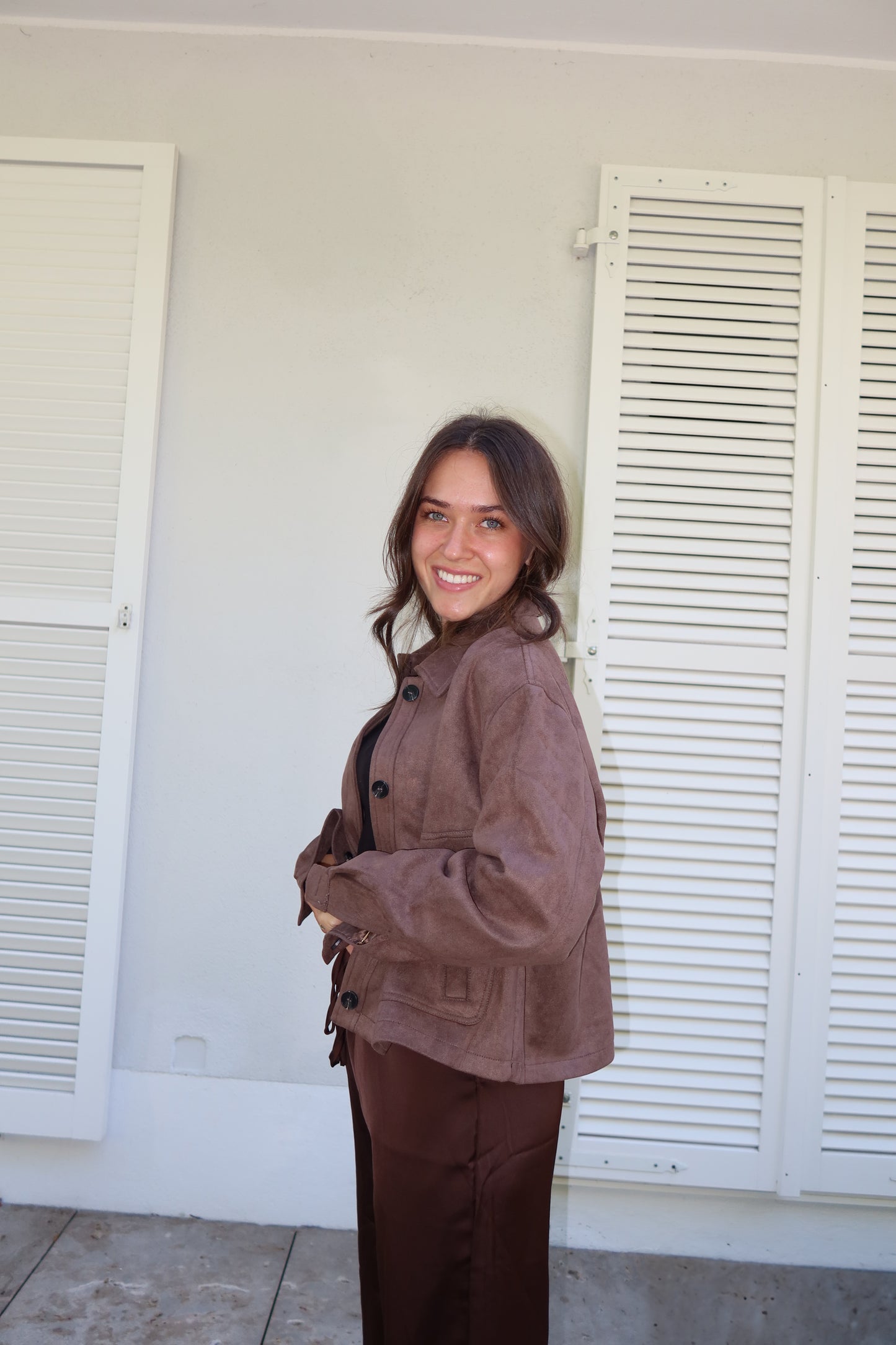 Wildleder Jacke brown "Elina"