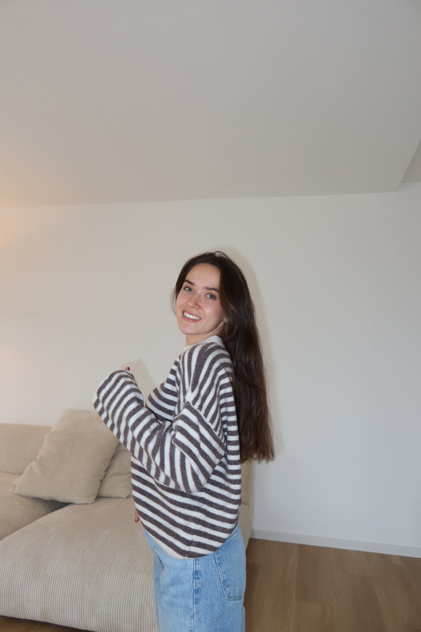 Pullover stripe soft Wide arm