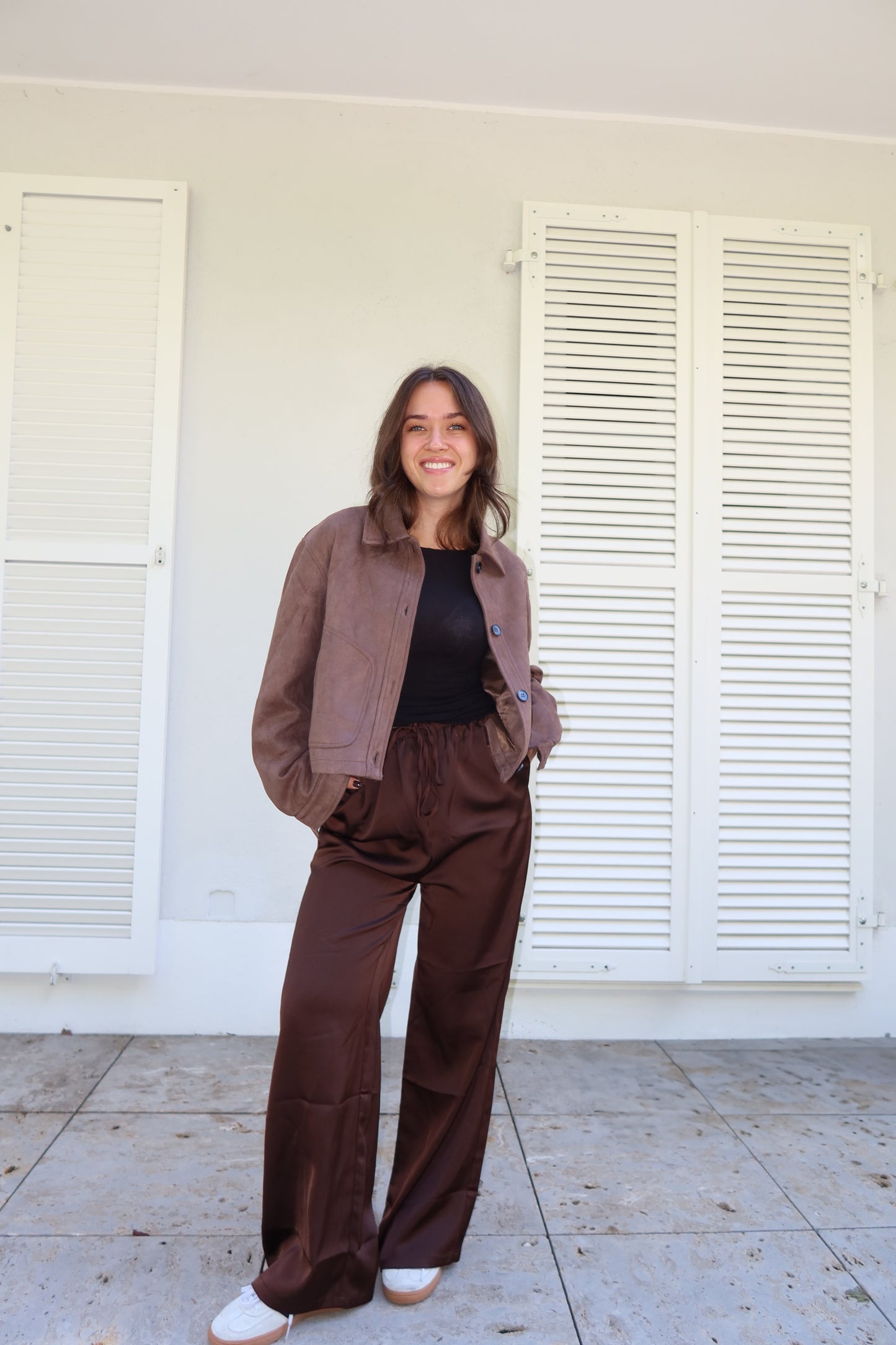 Wildleder Jacke brown "Elina"