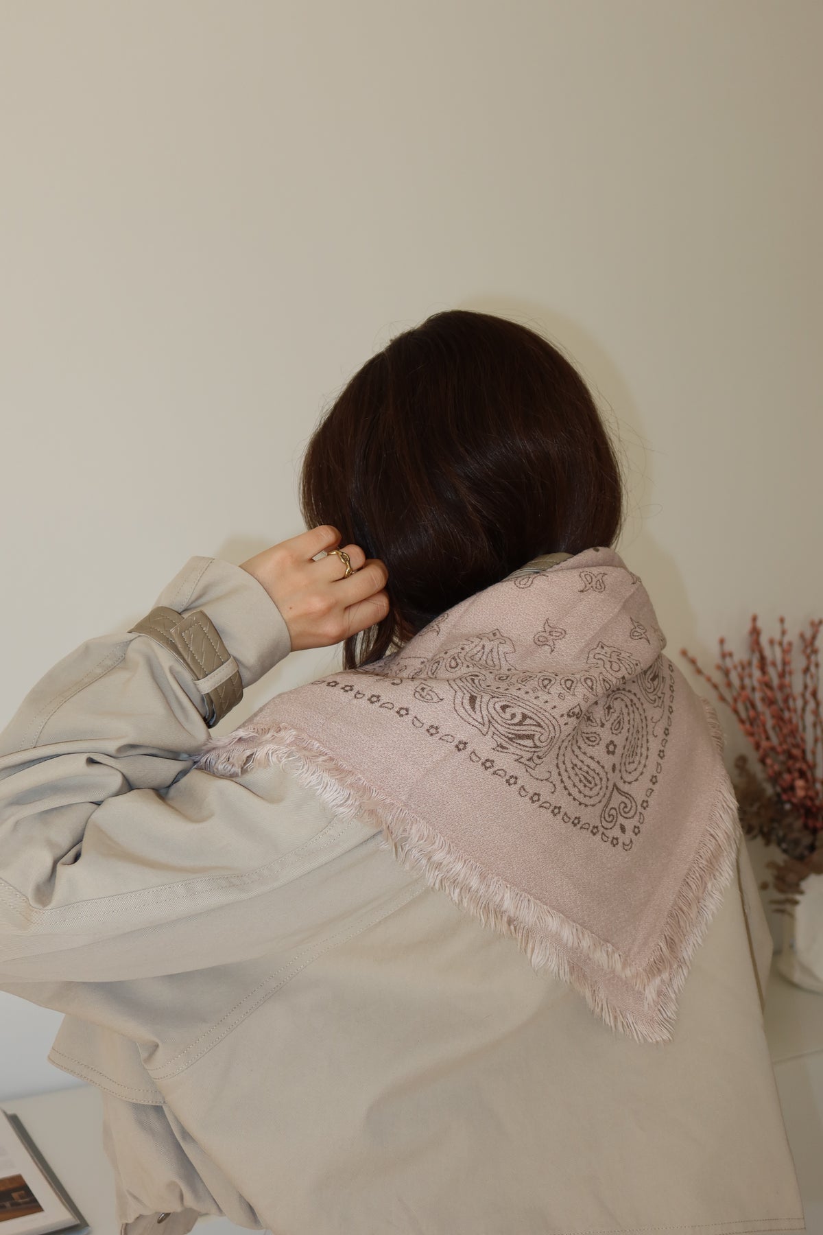Schal Paisley- Taupe