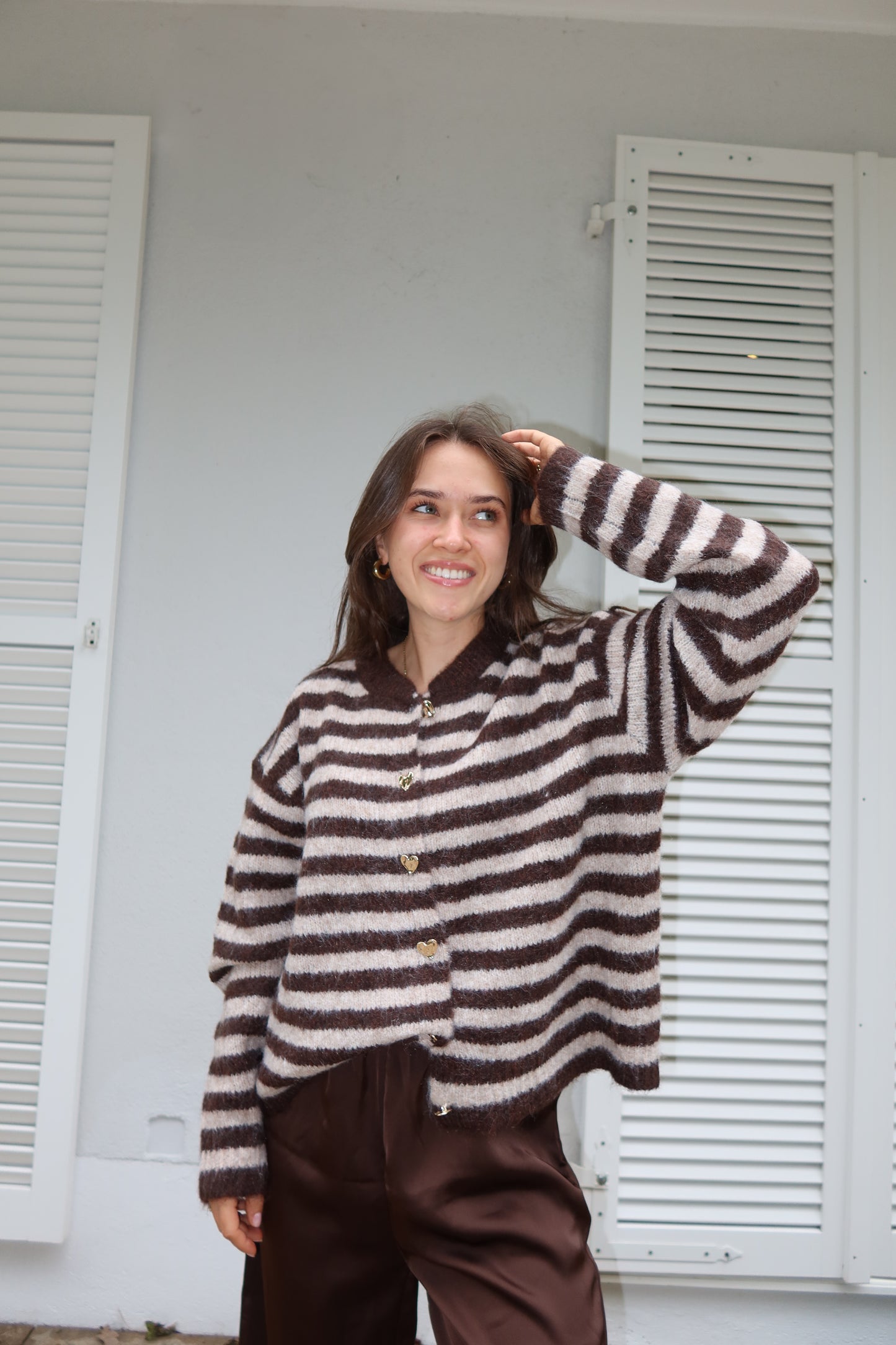 Cardigan Stripe Soft Heart