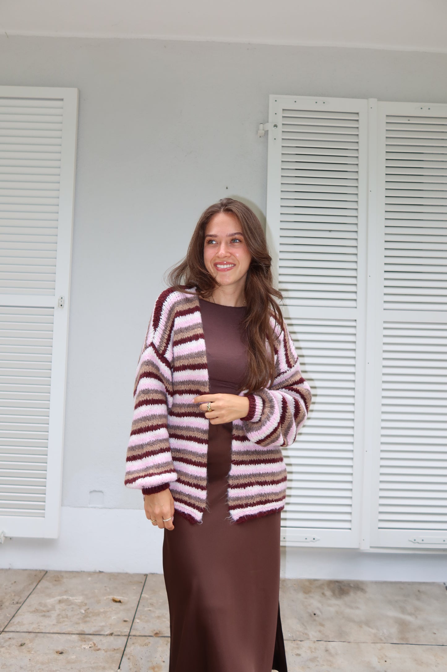 Cardigan Stripe Brown „Tara“