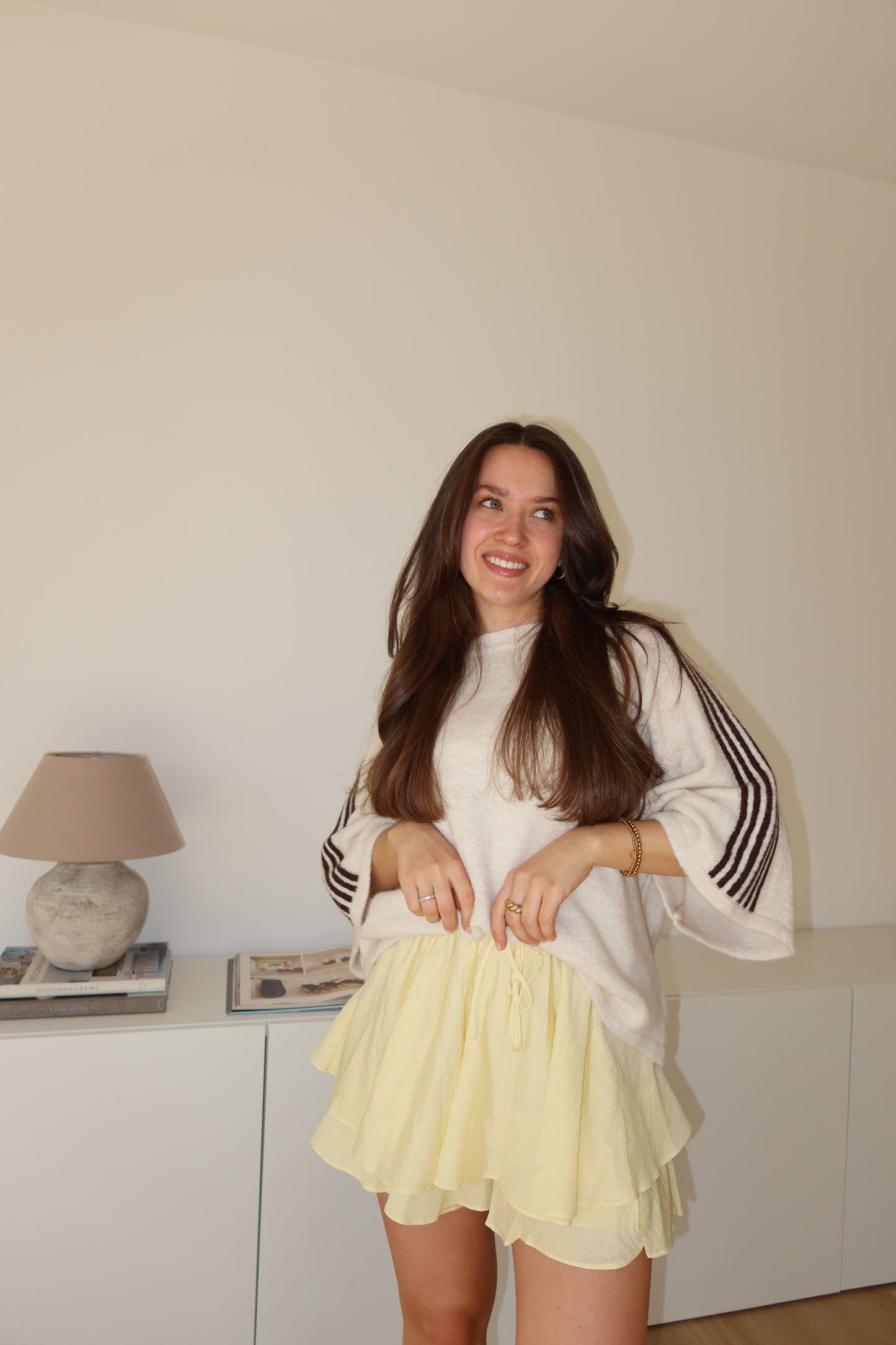 layered chiffon skort - Yellow