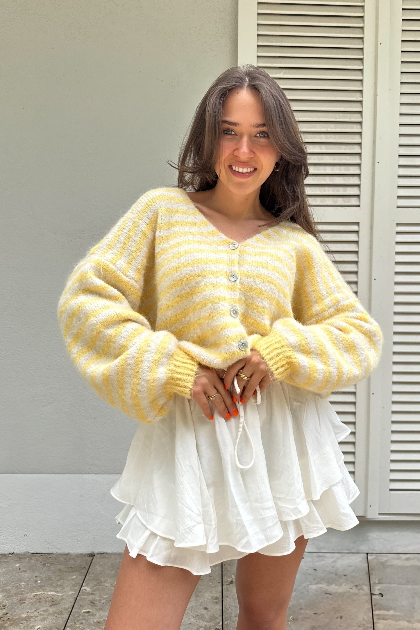 layered chiffon skort - Creme