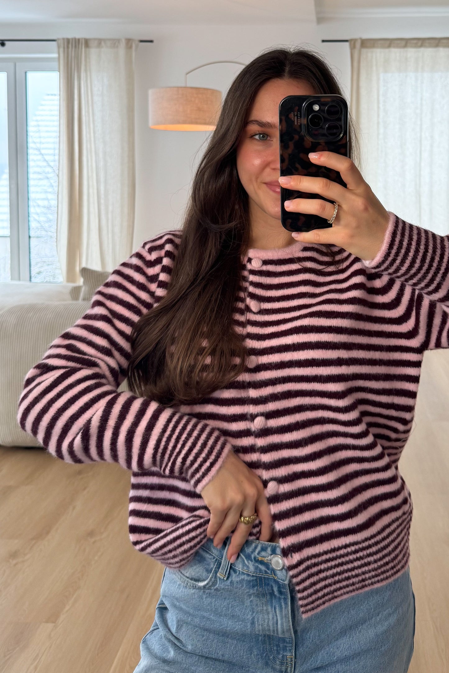 Stripe Cardigan soft und Dreiecksschal