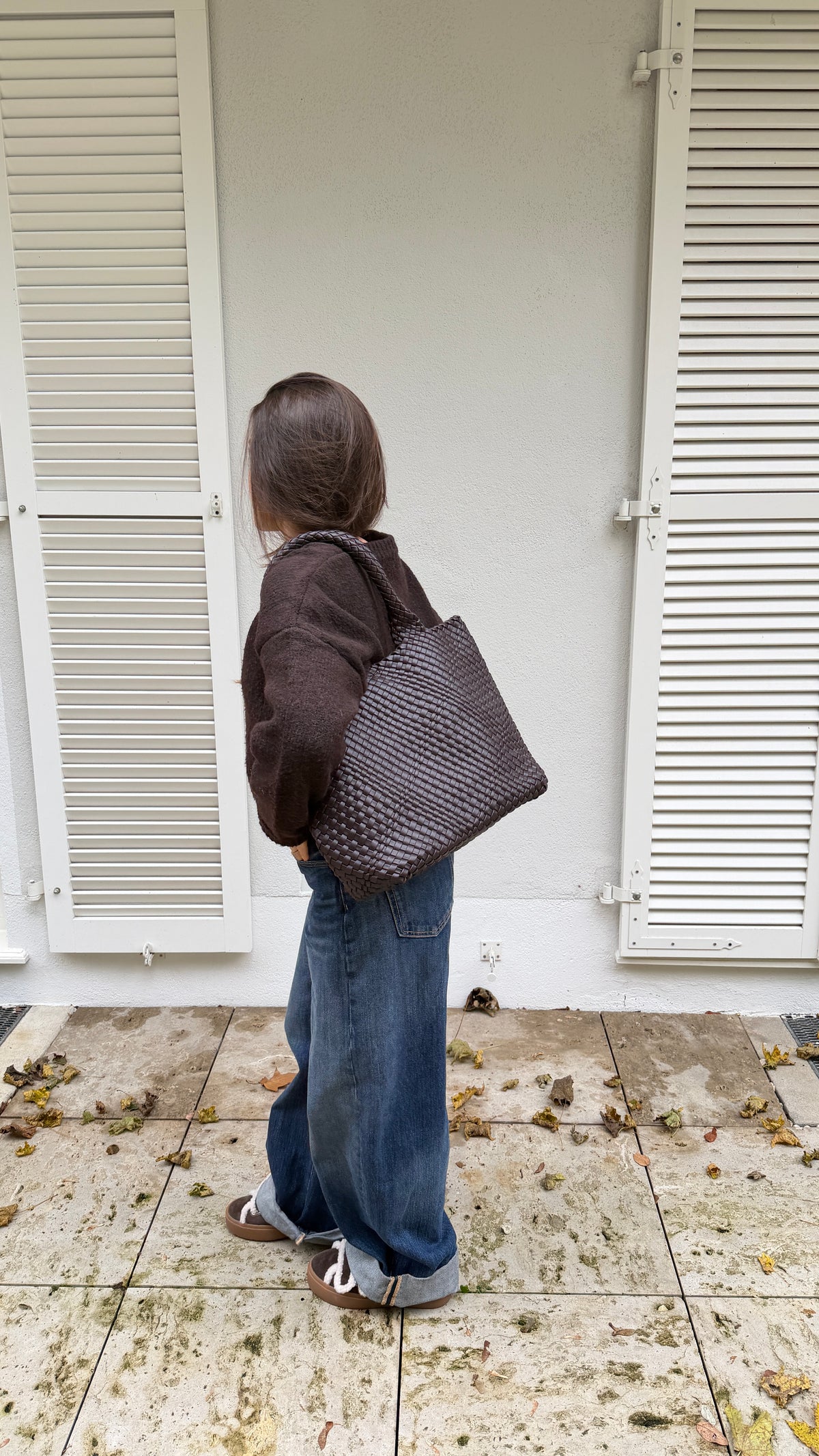 Shopper mit zwei Henkel- Dunkelbraun