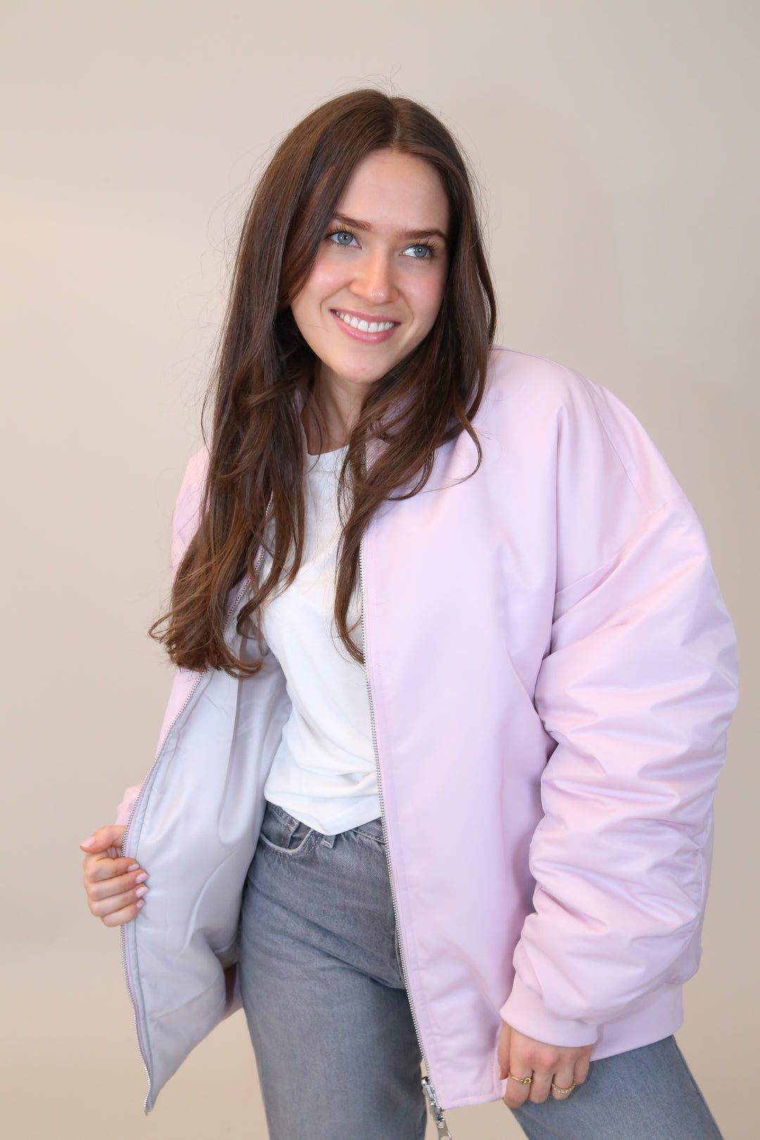 Wende-Bomberjacke rosa