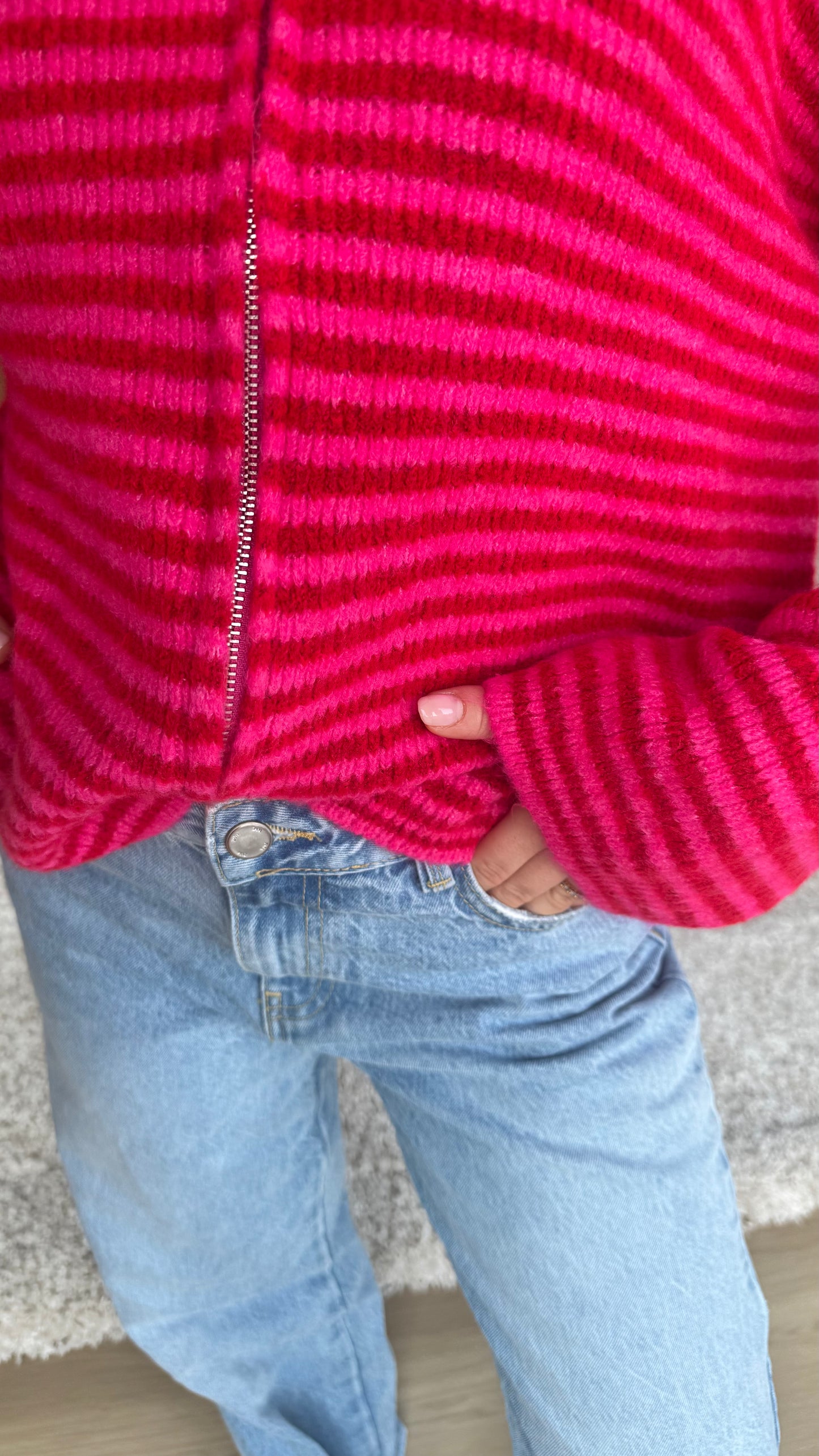 Zip-Cardigan • Pink