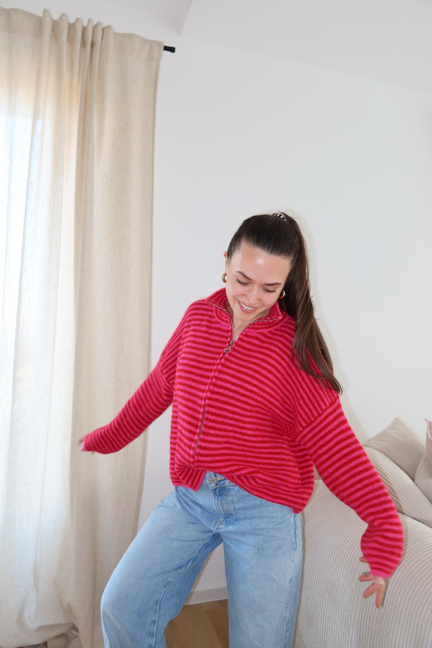 Zip-Cardigan • Pink