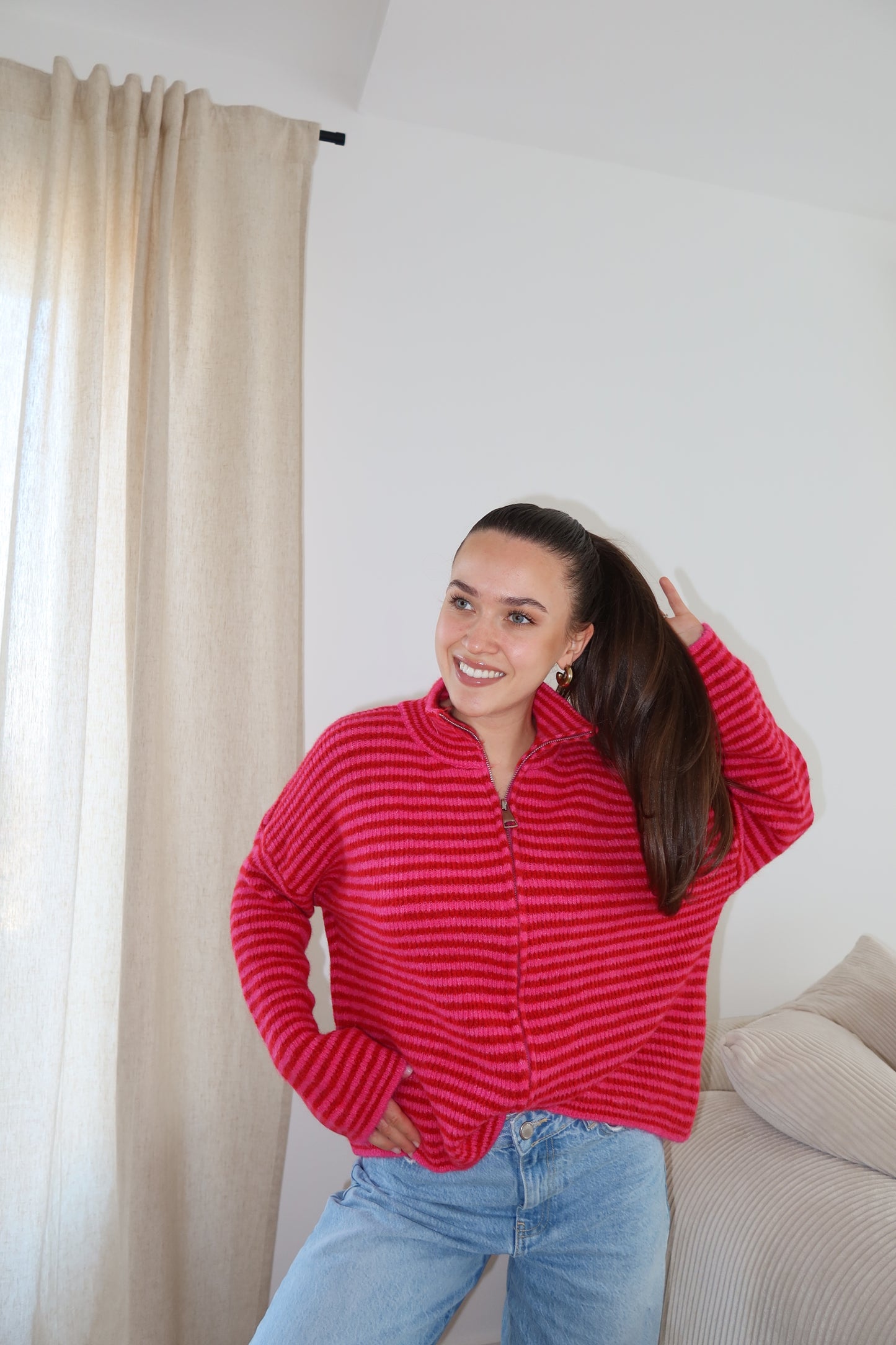 Zip-Cardigan • Pink