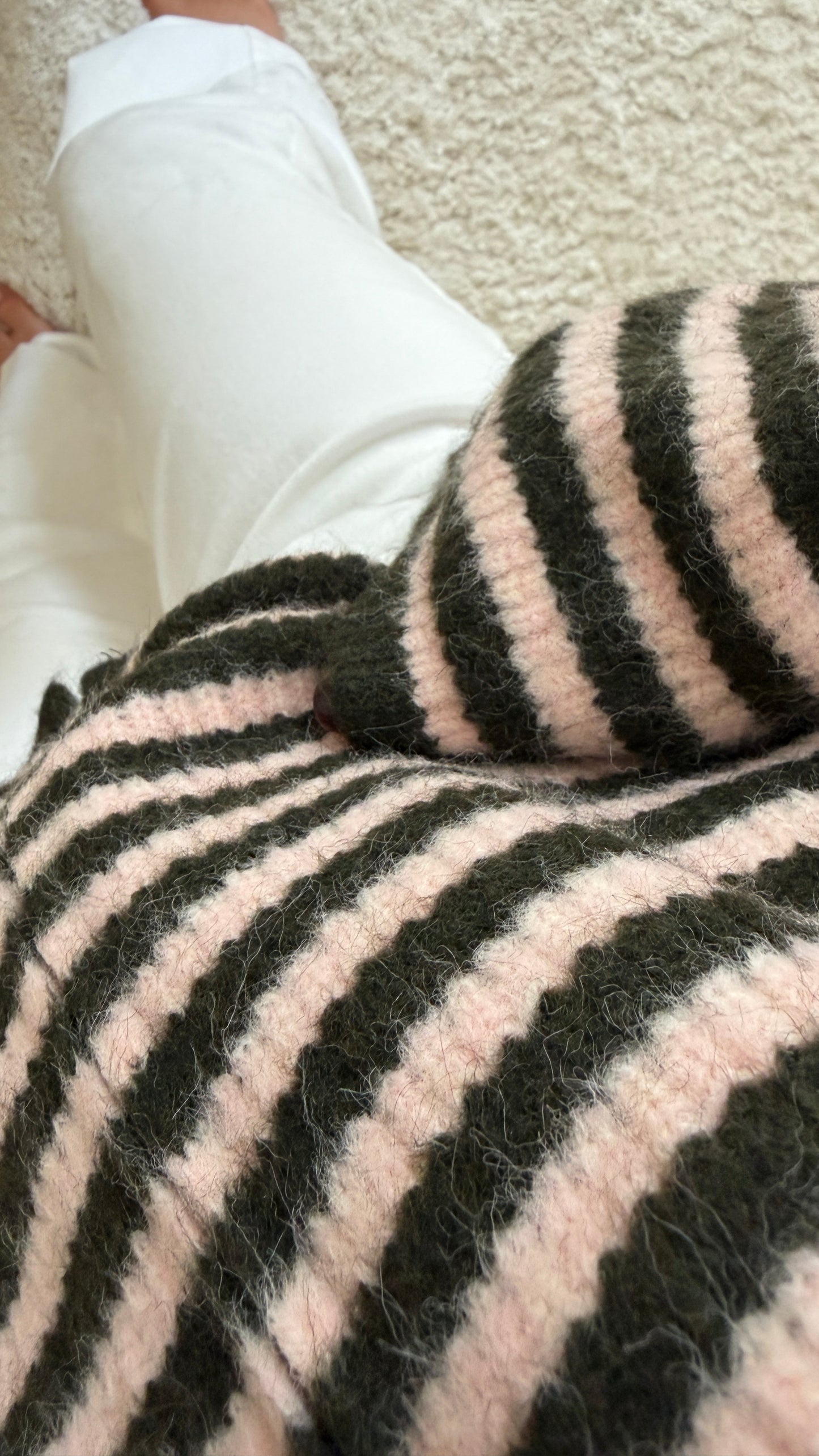 Zip-Cardigan Stripe• Green/Pink