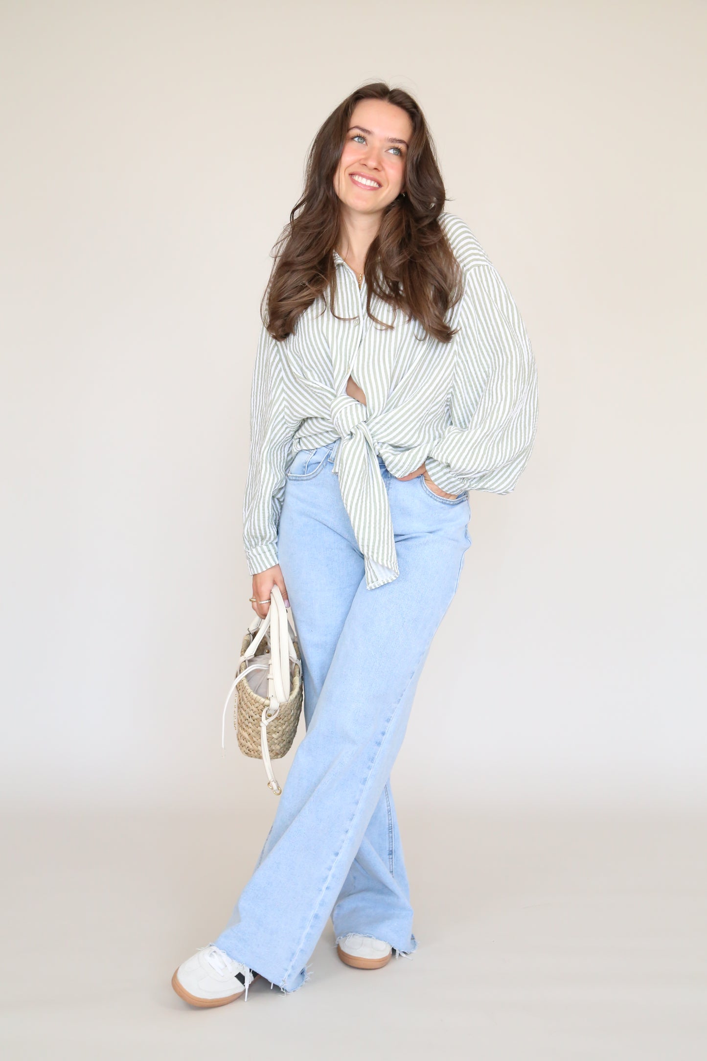 Musselin Bluse stripe