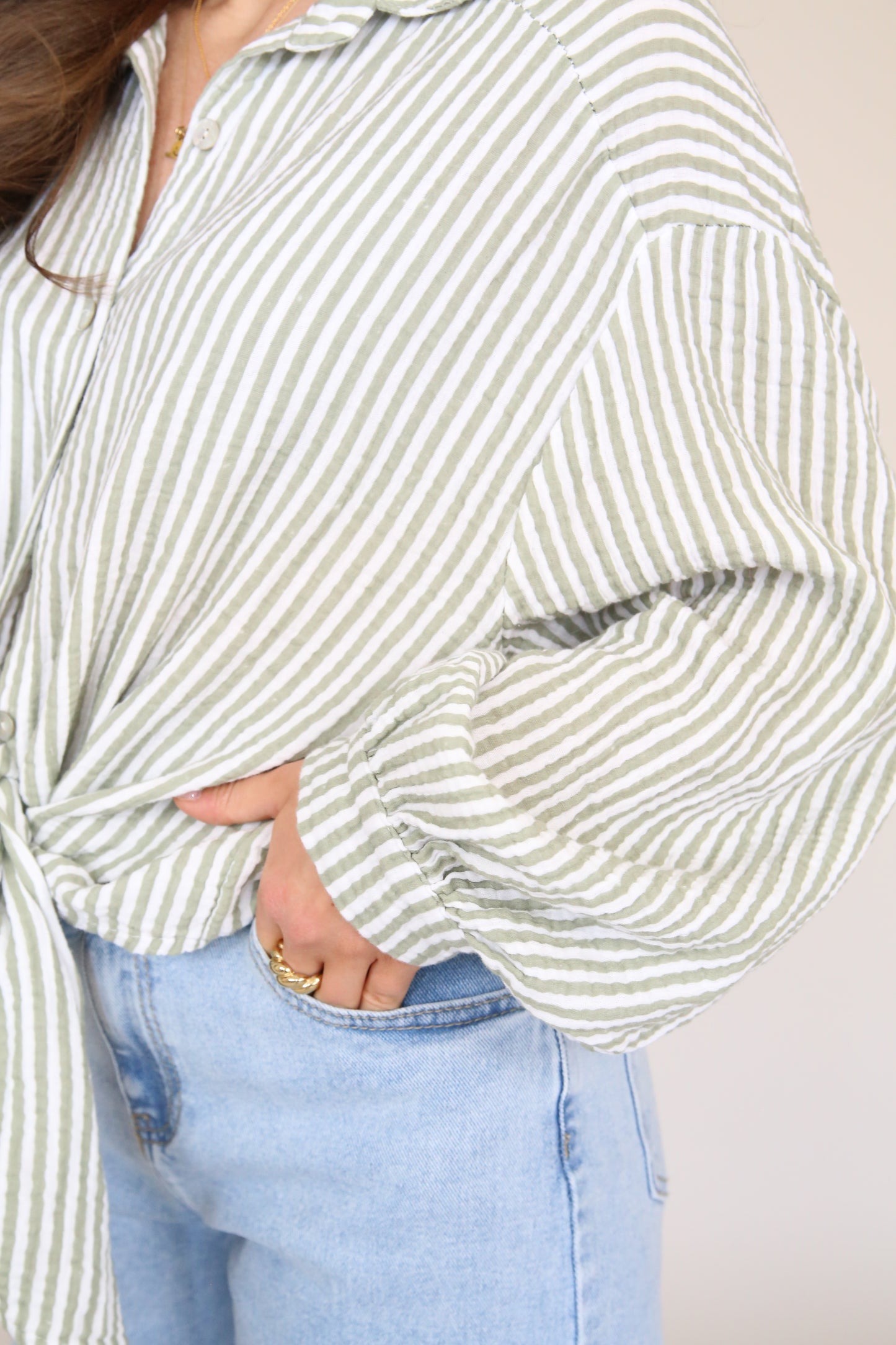 Musselin Bluse stripe