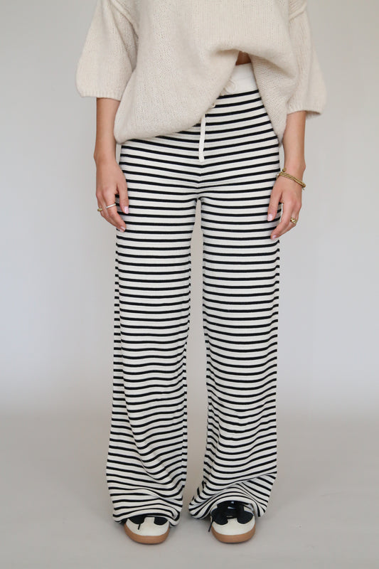 Lochstrick Hose - Beige