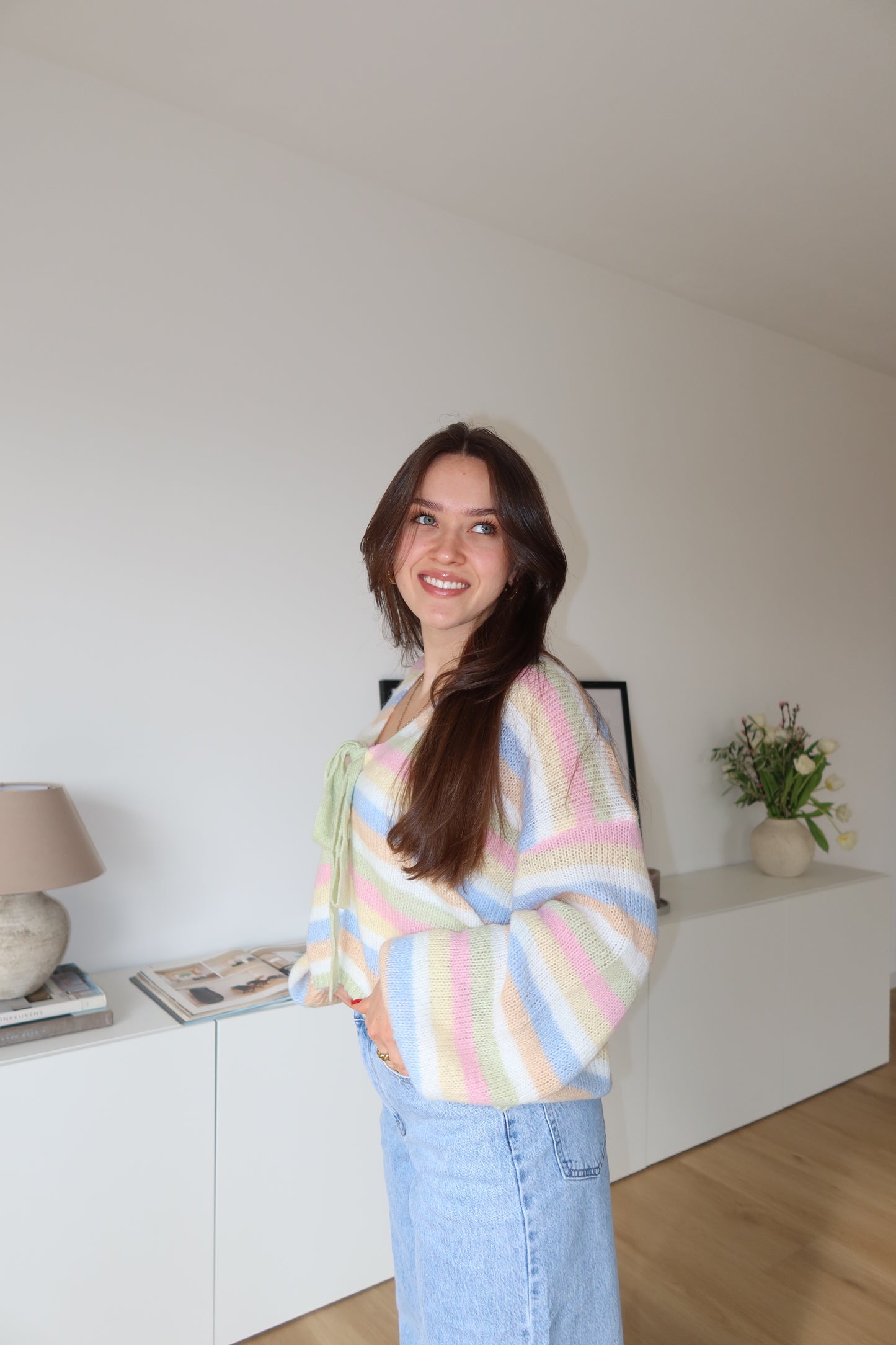 Cardigan Stripe bunt bow