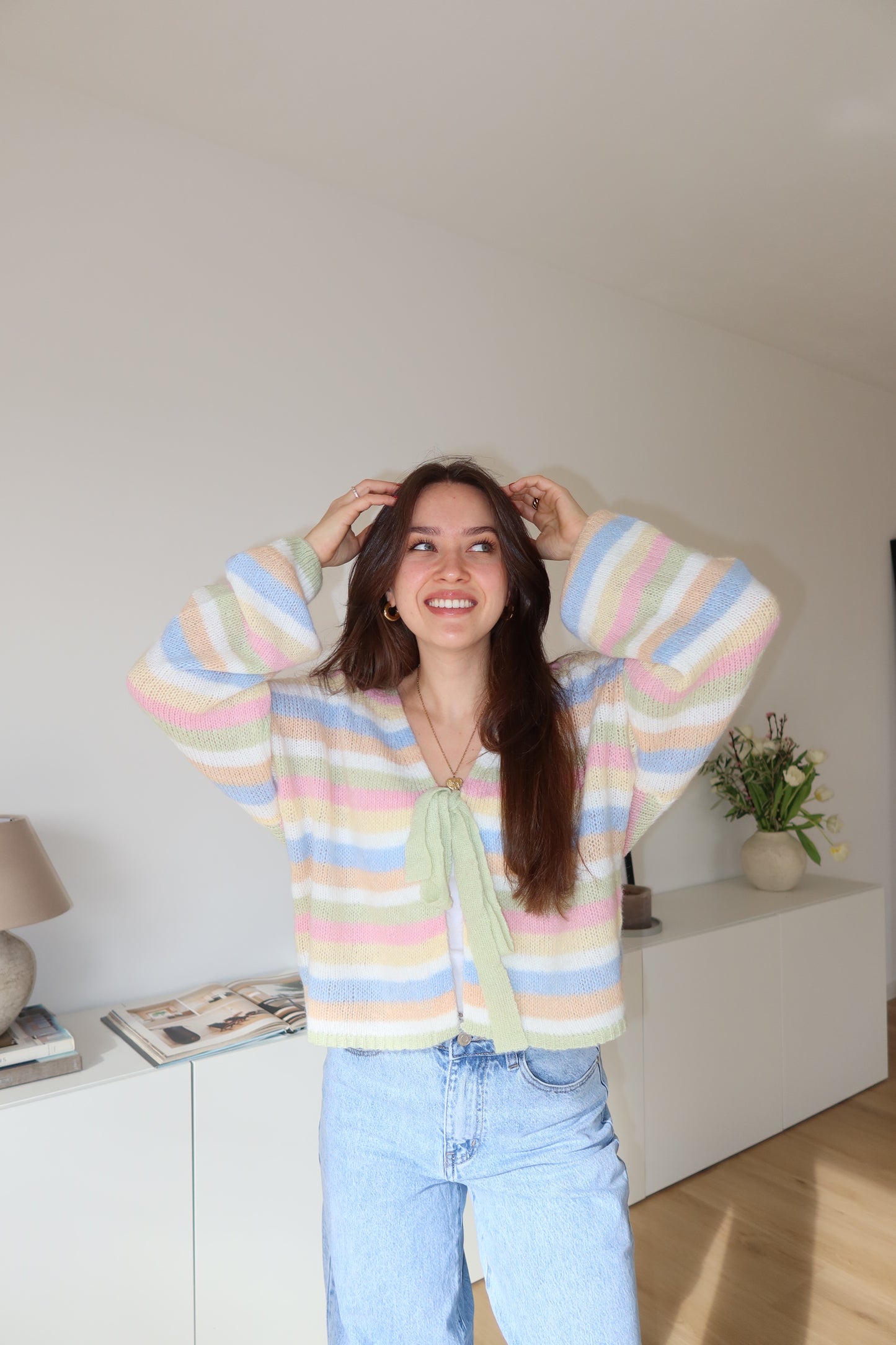 Cardigan Stripe bunt bow