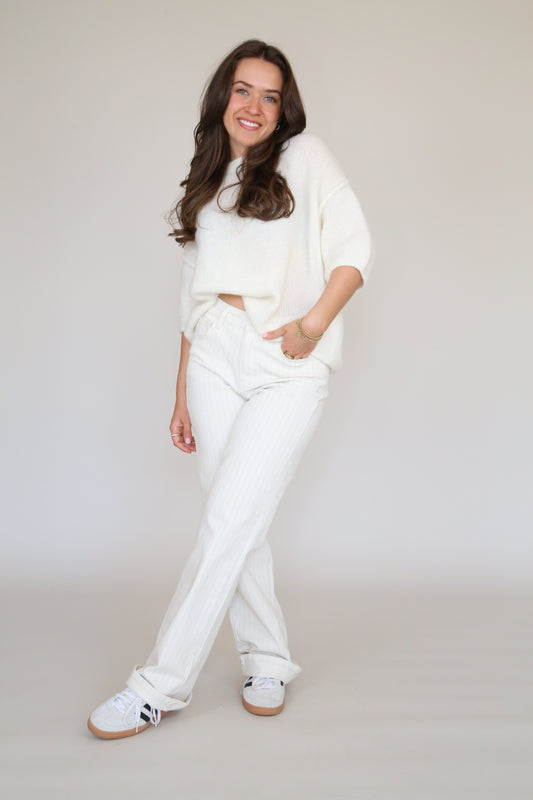 Jeans stripe beige