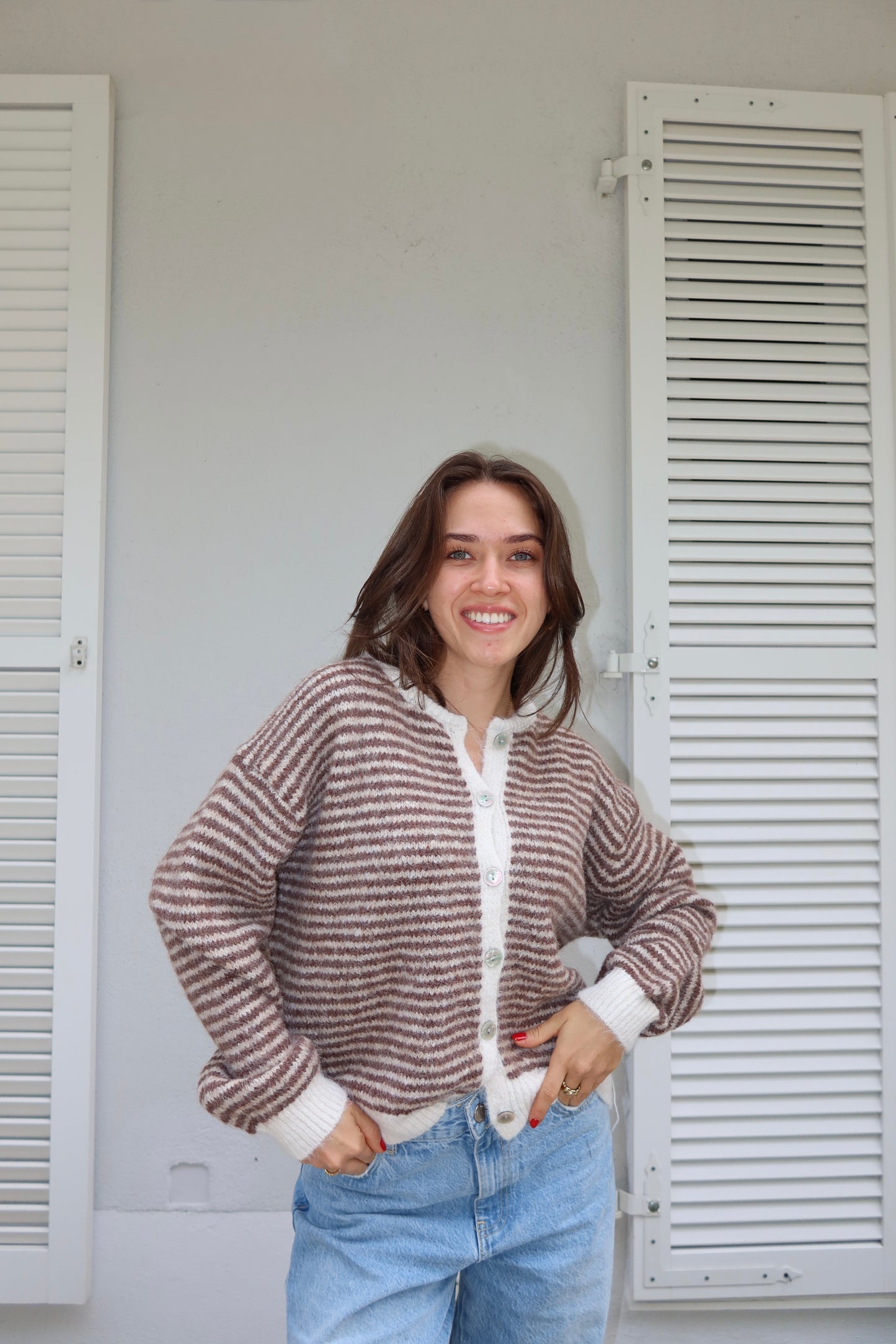 Cardigan Stripe soft powder