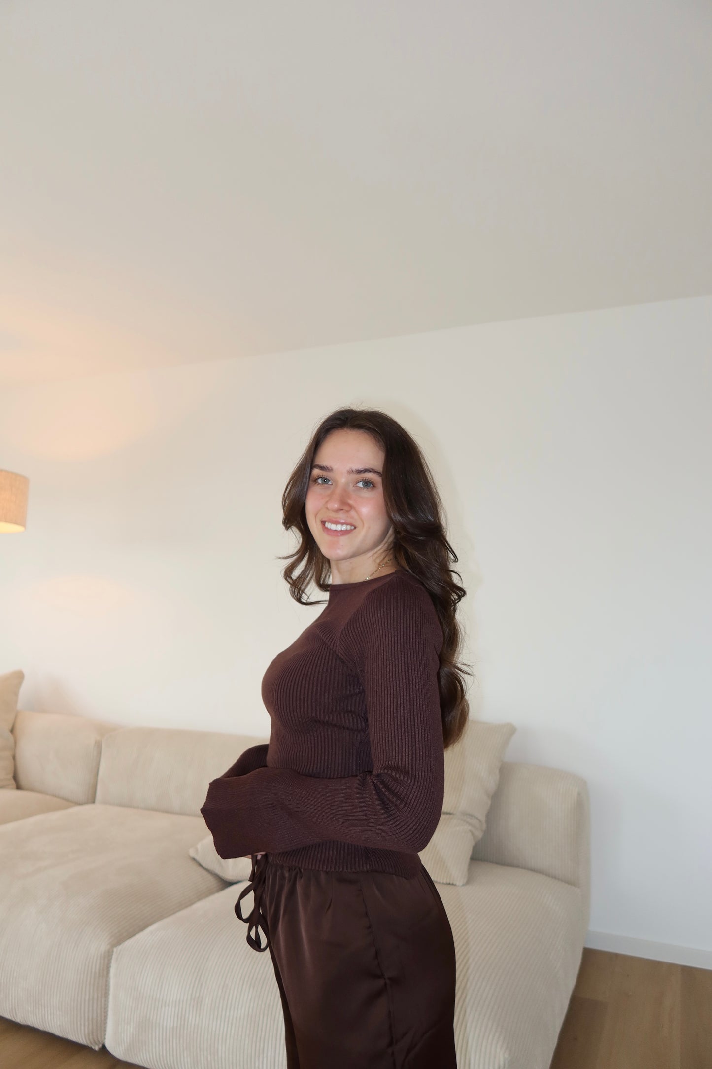 Strick-Oberteil Brown