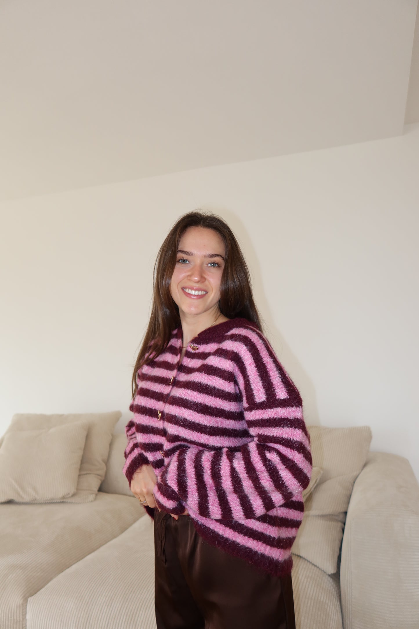 Cardigan Stripe Soft Heart