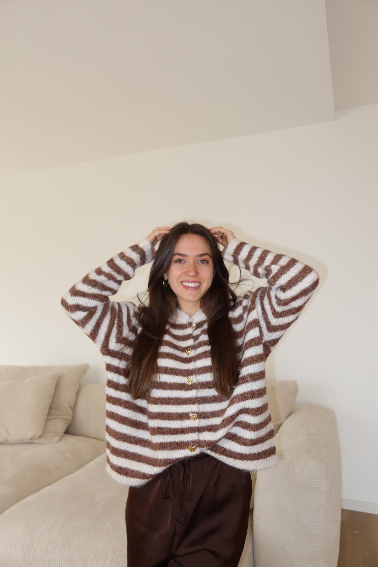 Cardigan Stripe Soft Heart