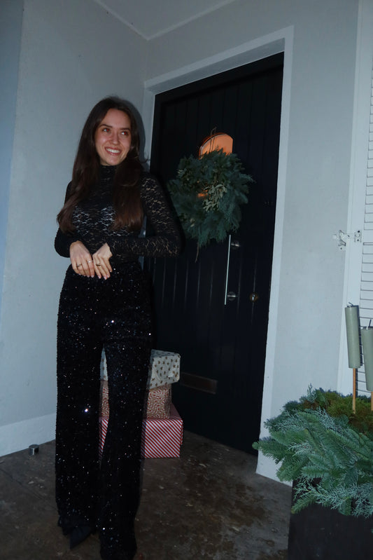 Glitter Pants black