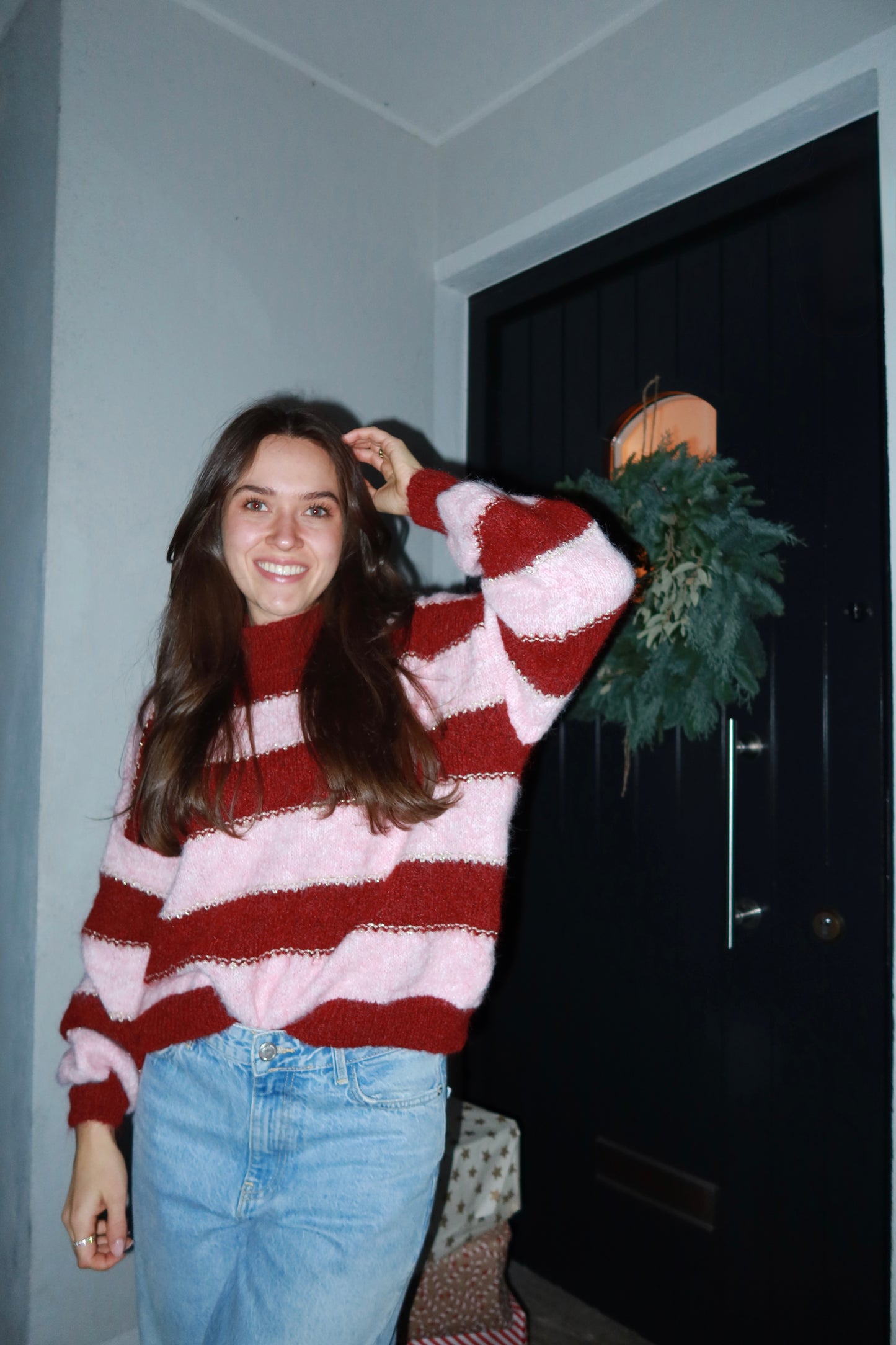 Pullover stripe glitter